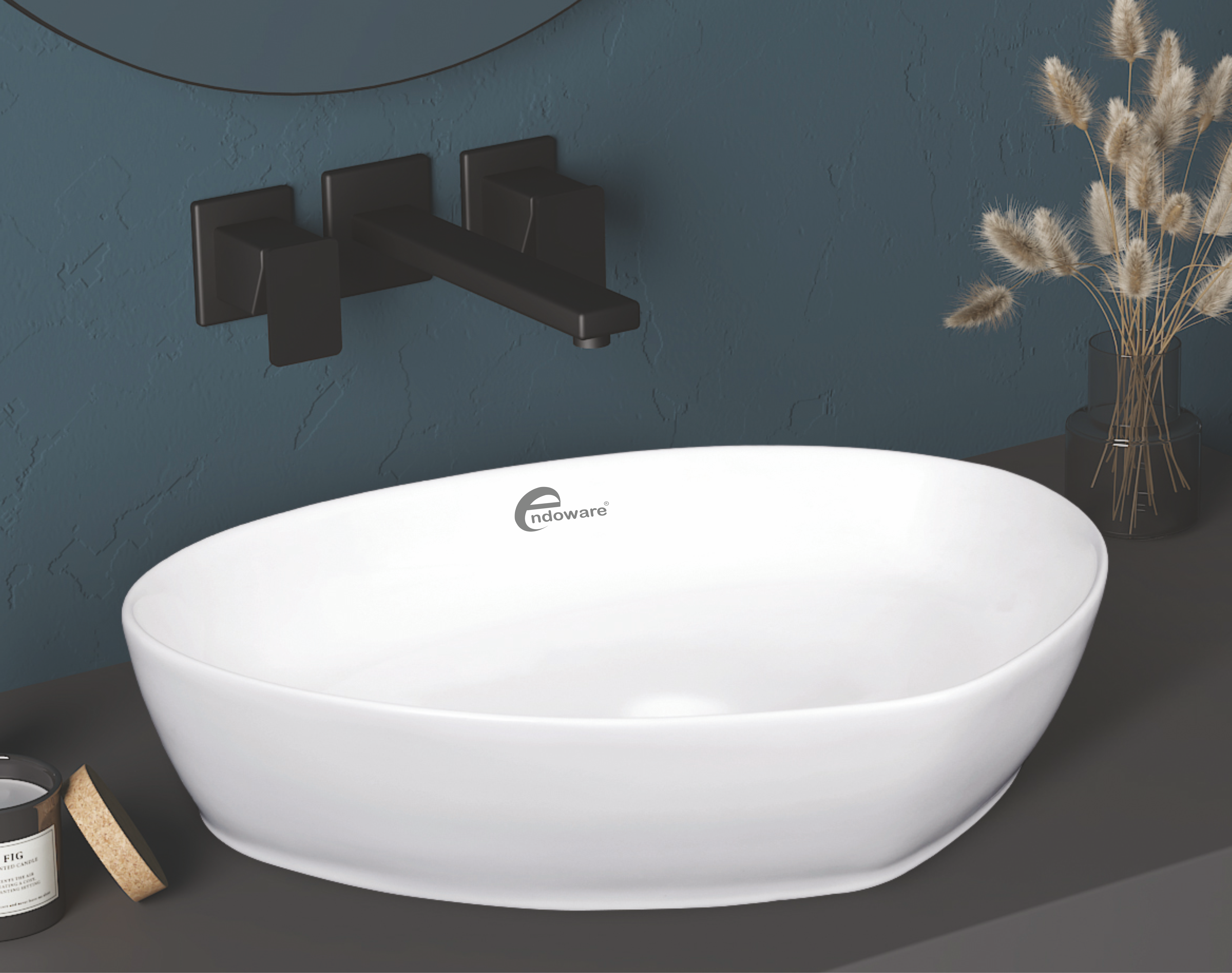 Selina Luxury Counter Wash Basin - High-Quality Ceramic Sink for Bathrooms - By Endoware