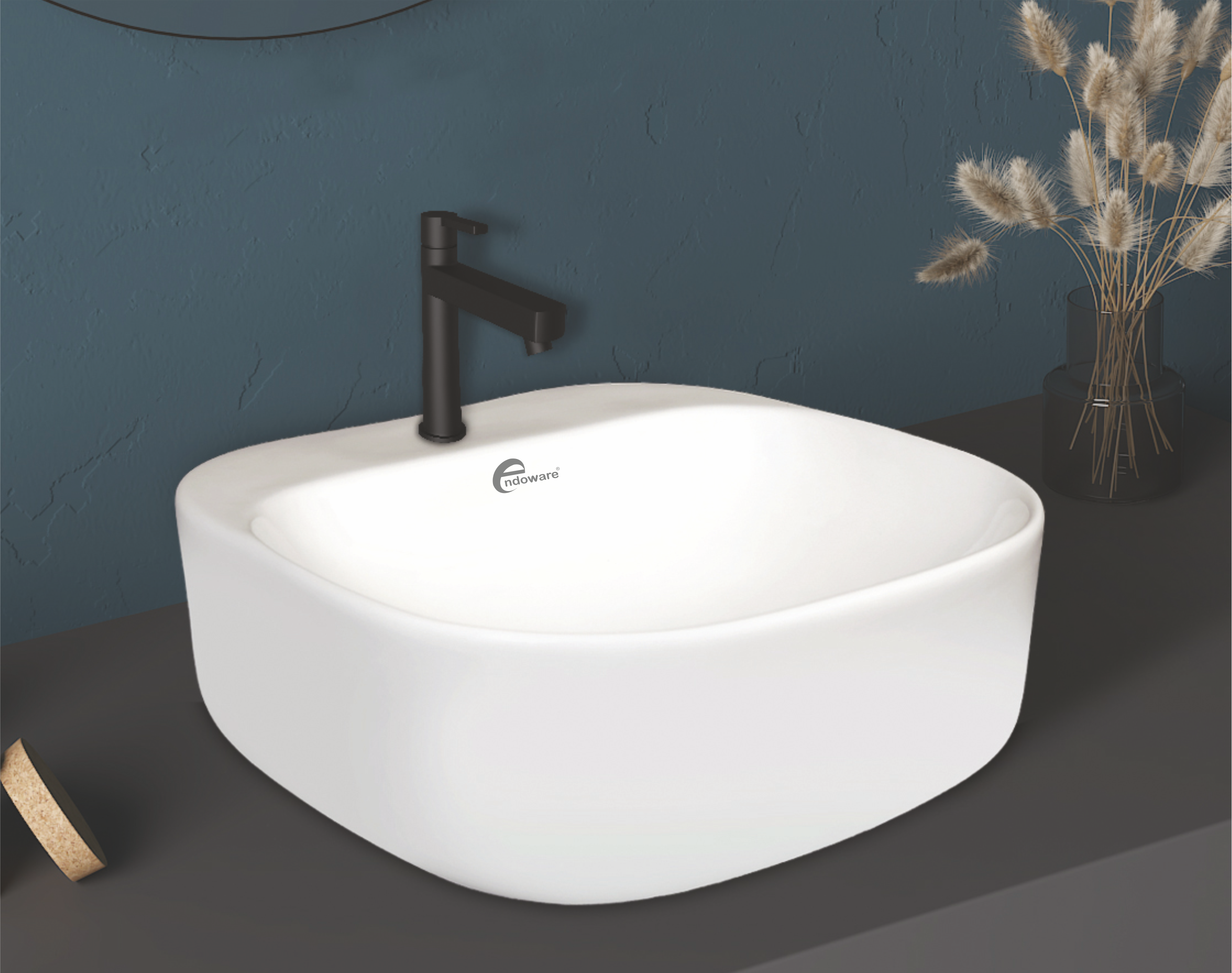Titan Premium Counter Wash Basin - Durable Ceramic Bathroom Sink - By Endoware