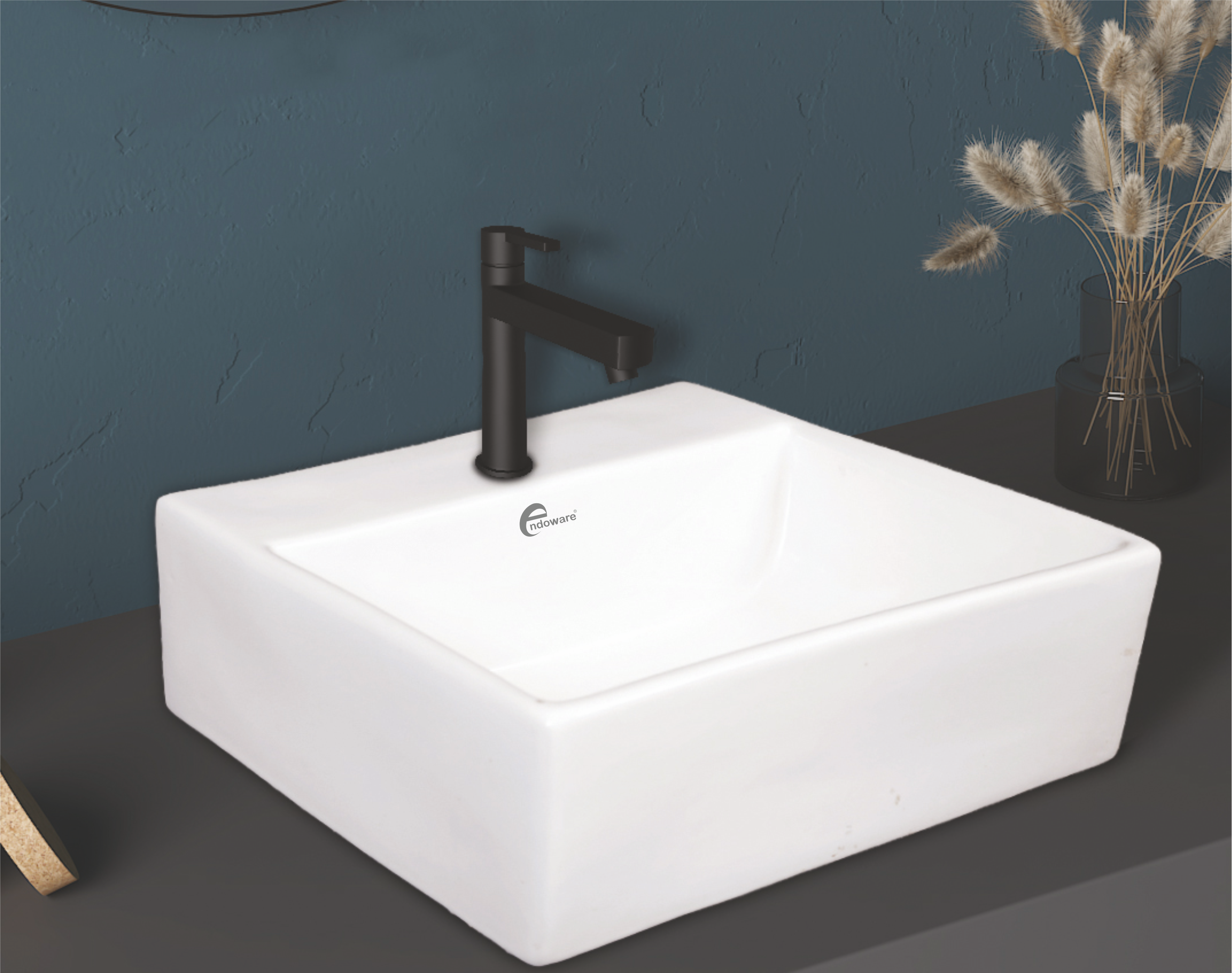 Cuba Table Top Wall Hung Basin - Elegant Ceramic Sink for Modern Bathroom Designs - By Endoware
