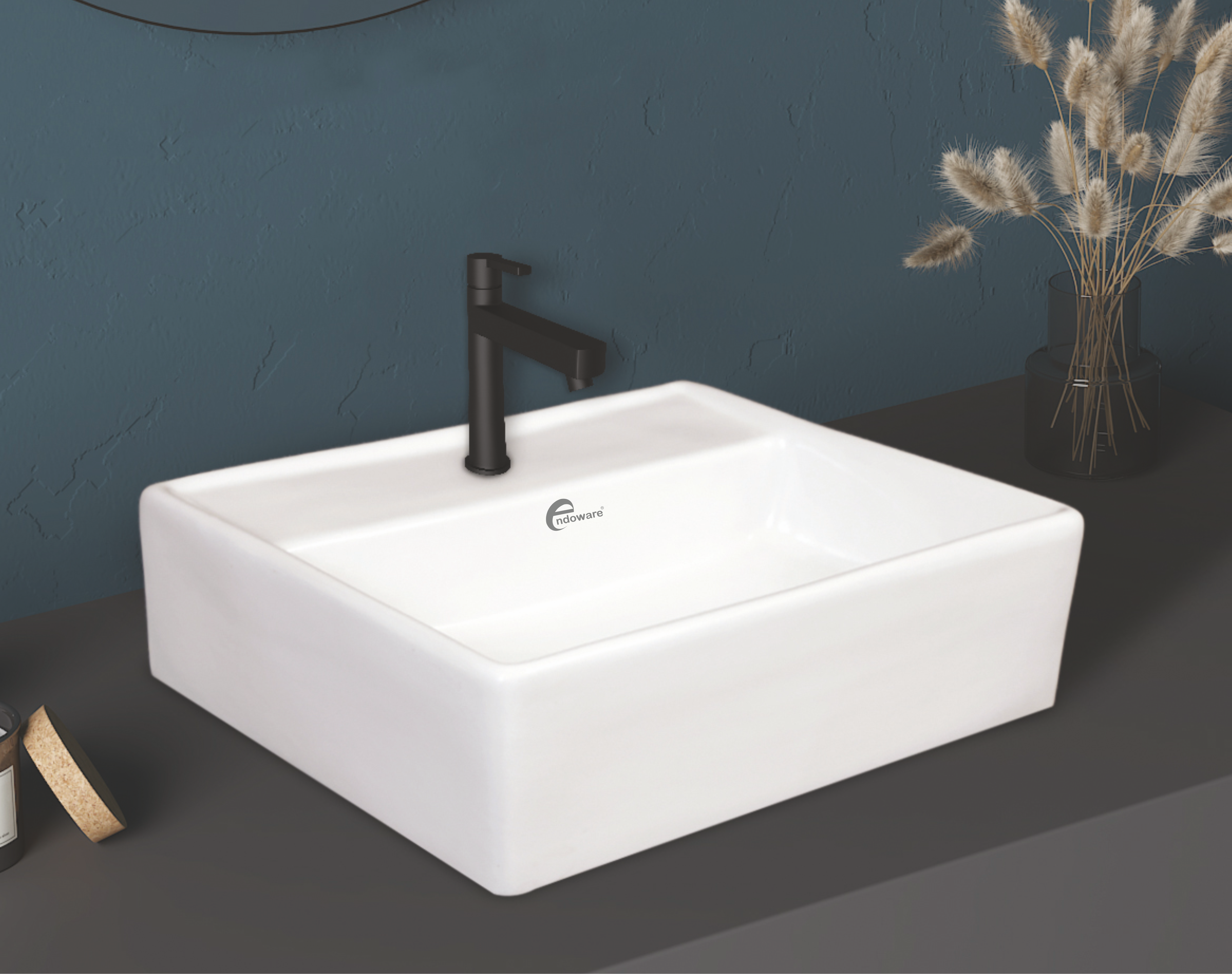 Elegant Table Top Wall Hung Basin - Premium Ceramic Sink for Contemporary Bathroom Styles -By Endoware