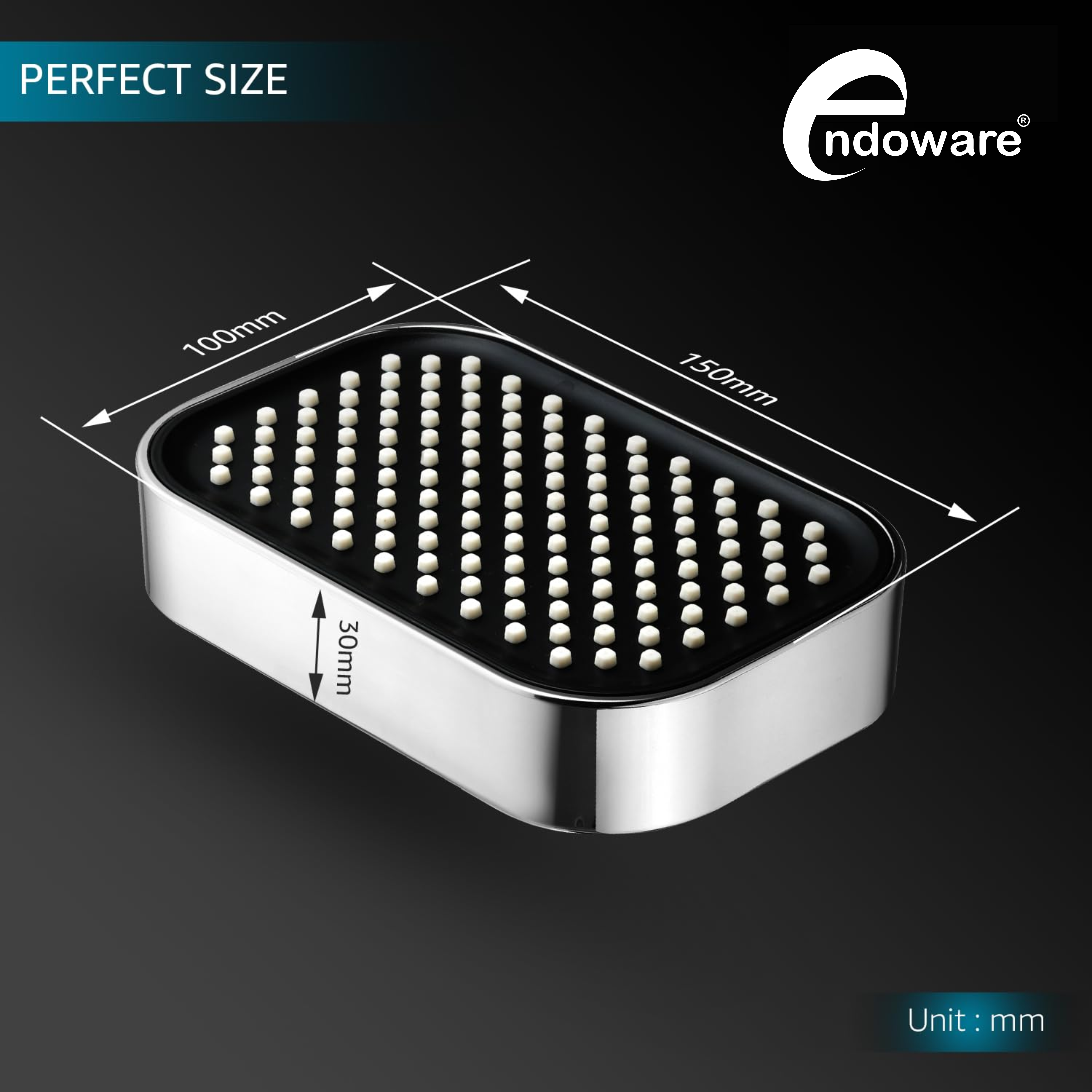 ENDOWARE Armless ABS 6x4 Inch Single Flow Overhead Shower – Modern and Durable