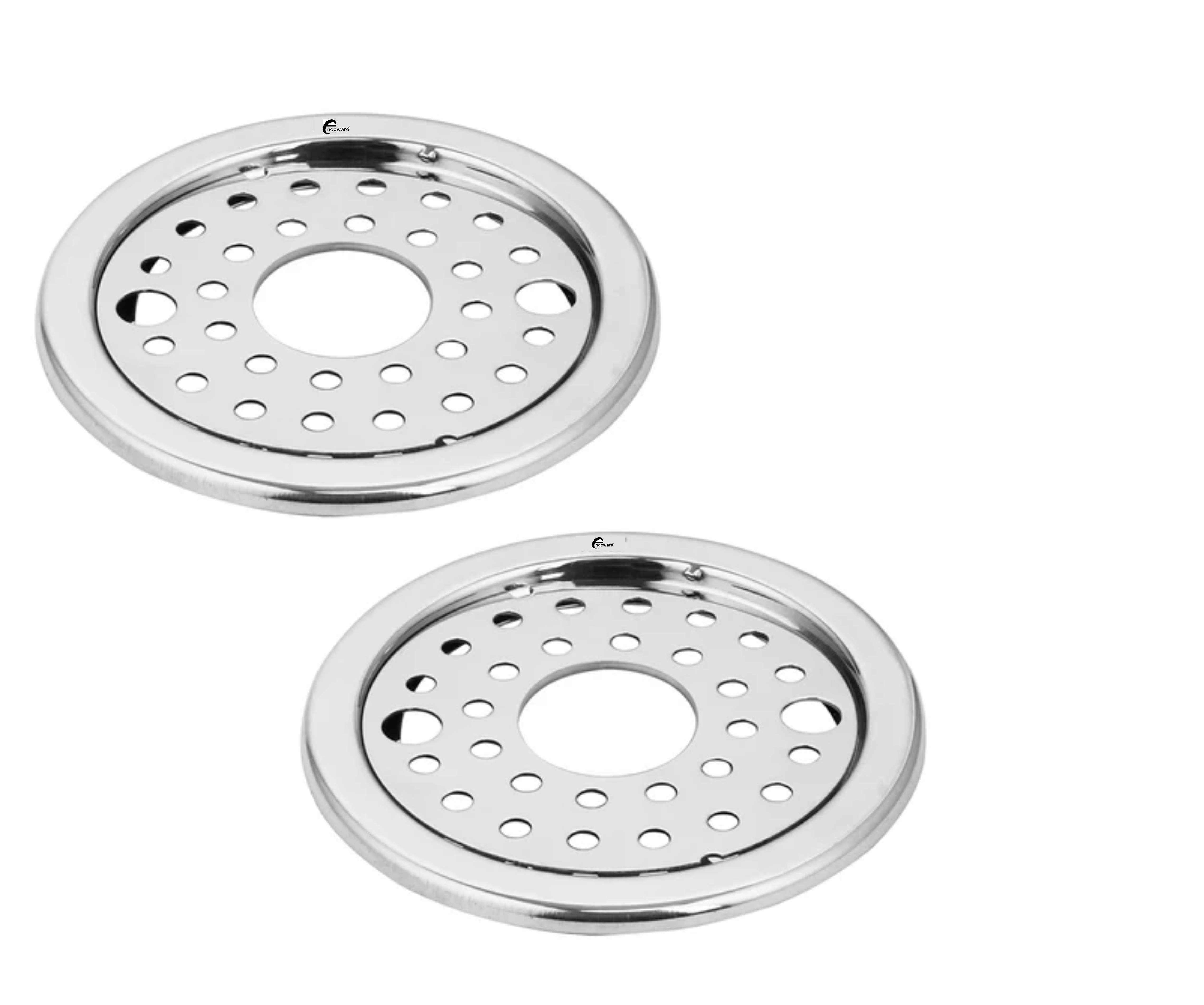 Round Floor Drain (5 Inches) with Lock & Hole - Pack of 2 | Durable Stainless Steel Jali Drain for Bathrooms & Kitchens