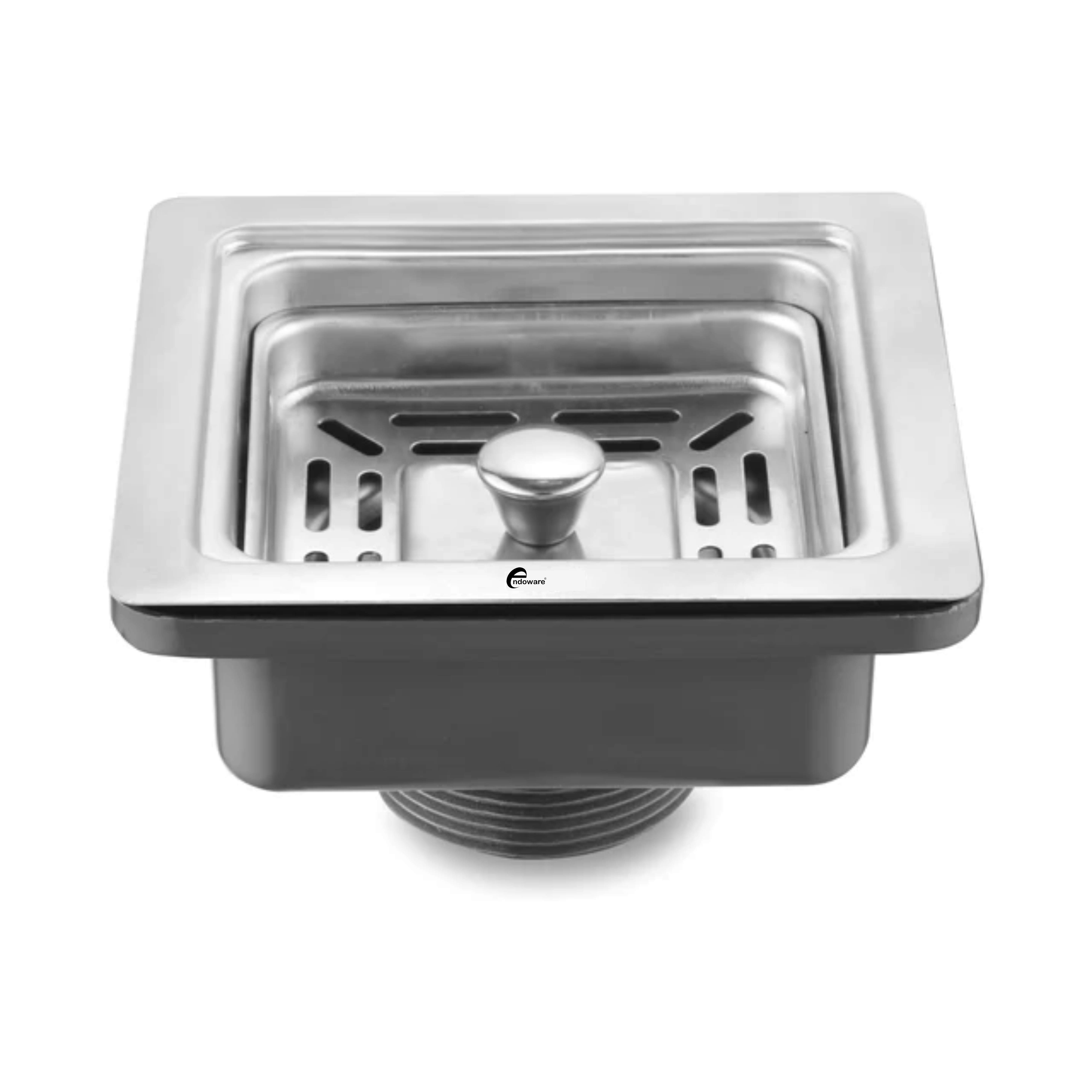 Endoware - Square Sink Drain Coupling (4½ Inches) | Heavy Duty Connector for Kitchen and Bathroom Sinks