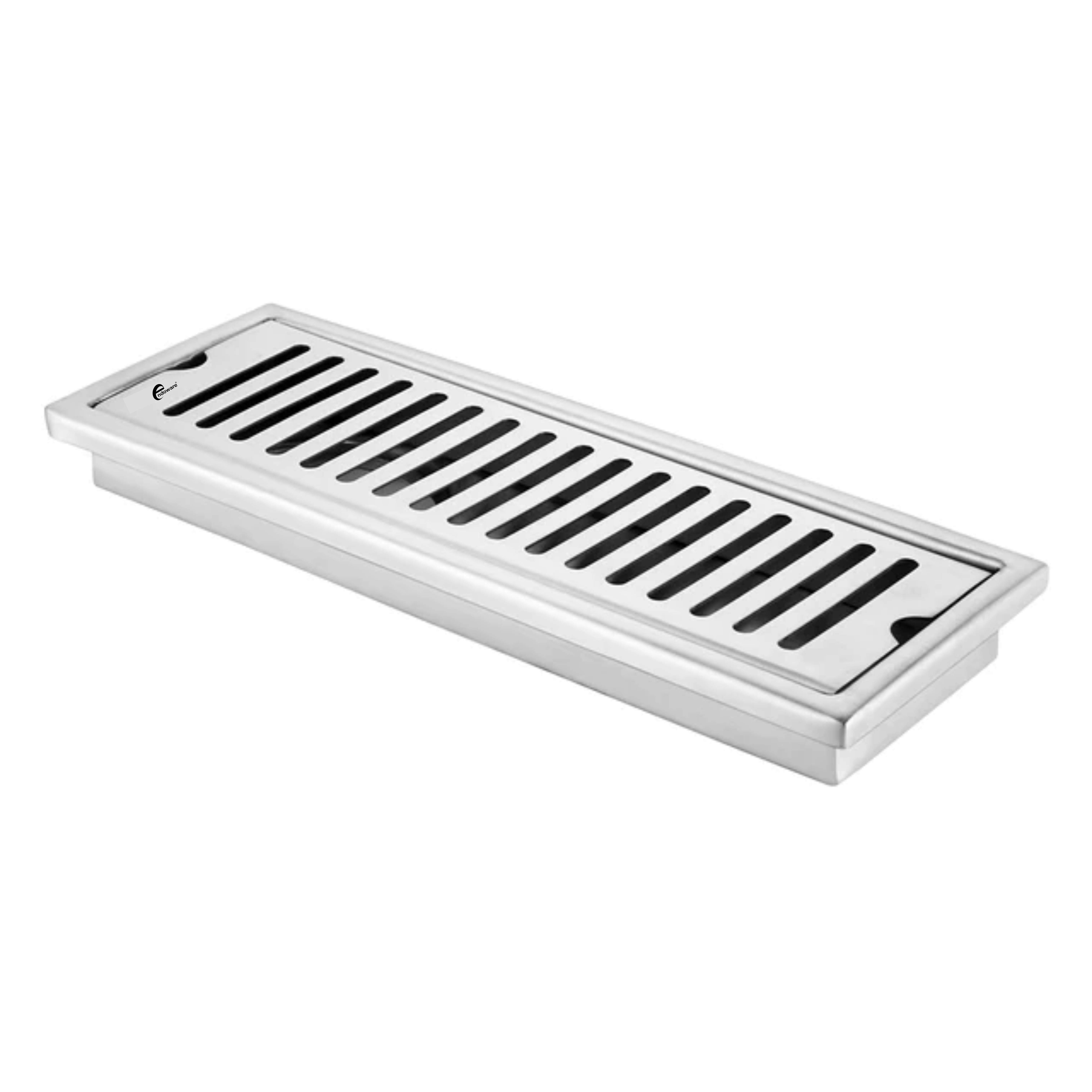 Endoware Vertical Shower Drain Channel (24 x 4 Inches) with Cockroach Trap - 304 Grade Stainless Steel