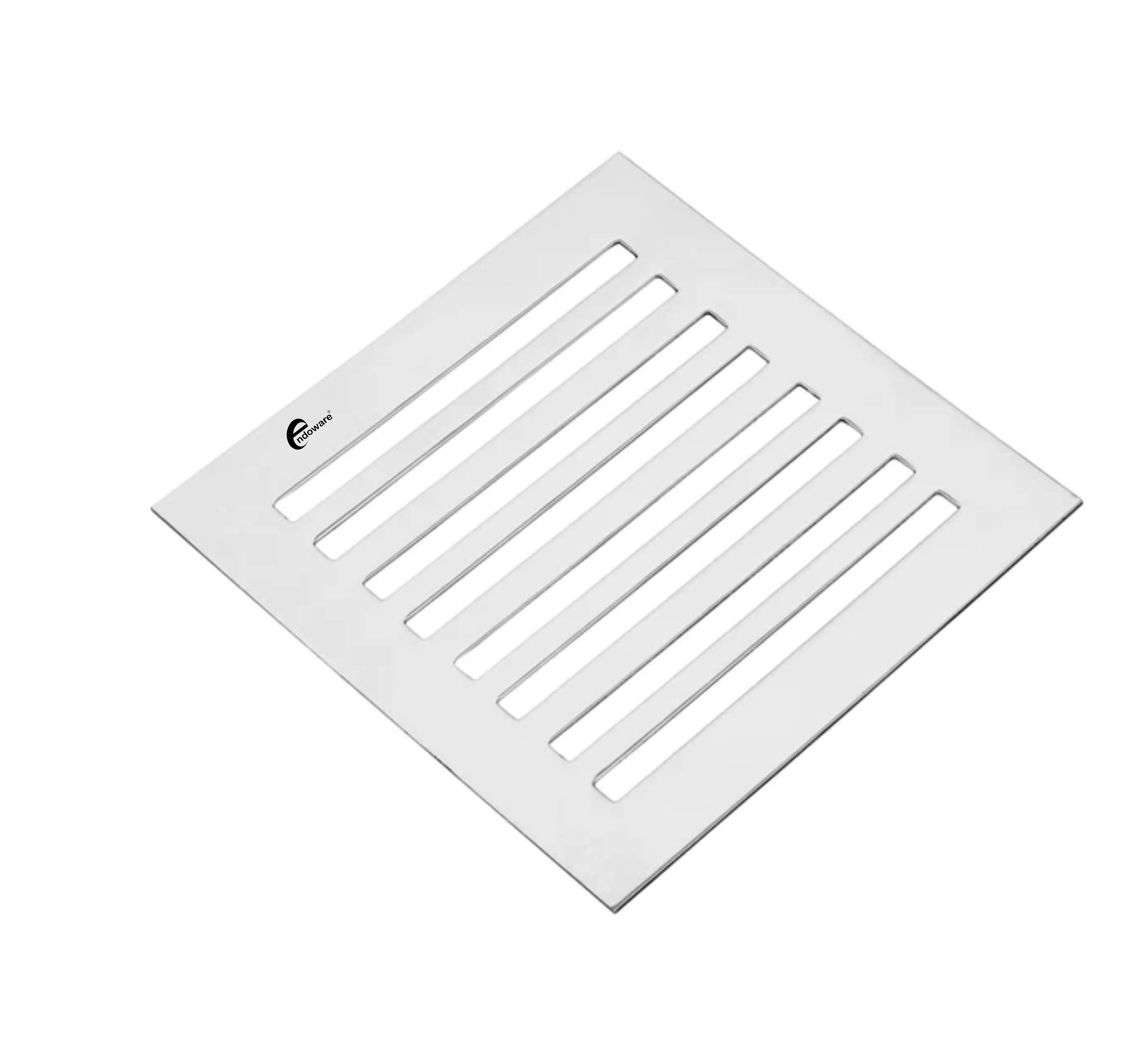 Endoware Long Grating Floor Drain (5 x 5 Inches) - Durable Stainless Steel, Rust-Resistant, Easy Installation