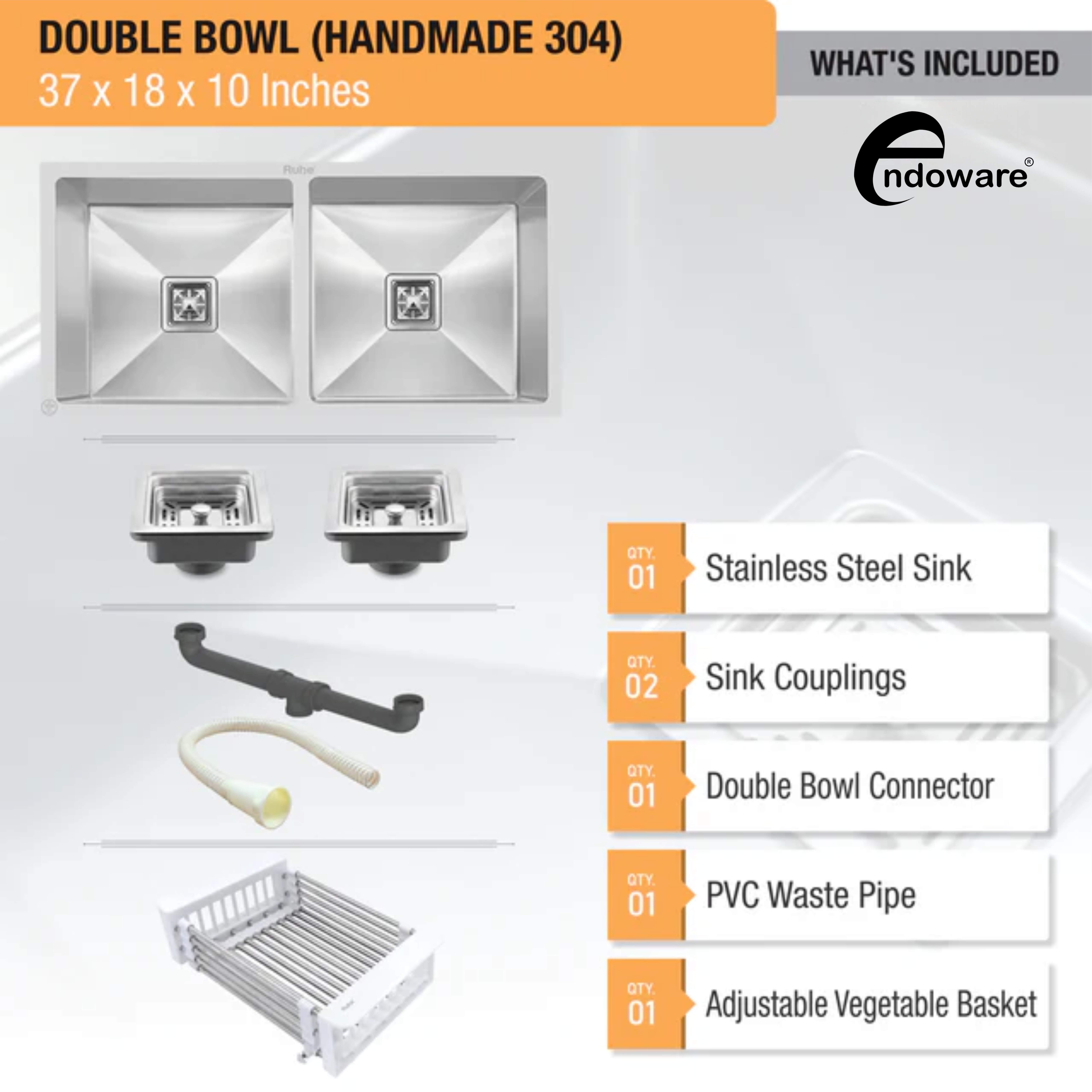 Premium Double Bowl Undermount Kitchen Sink – High-Quality Stainless Steel Design
