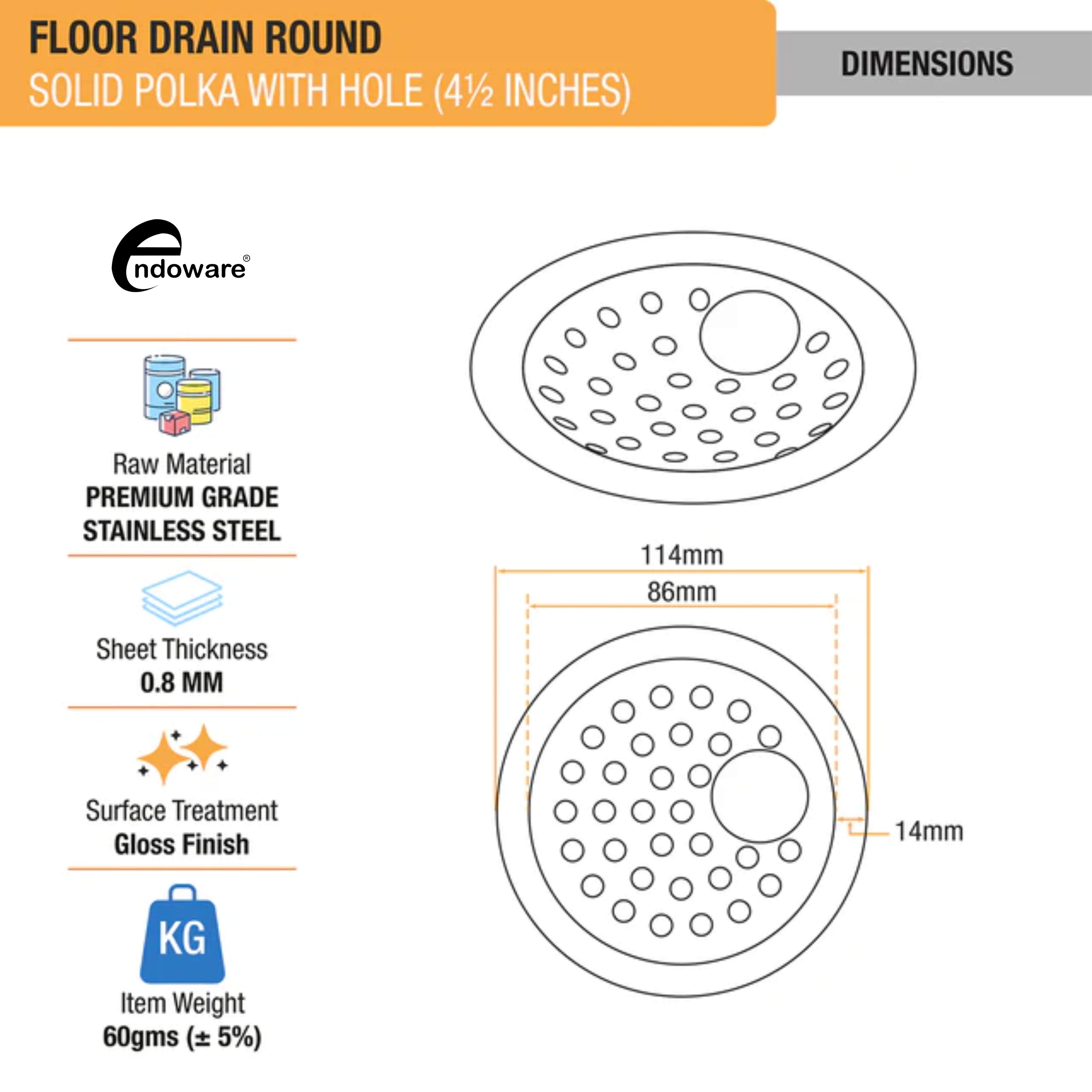 Heavy-Duty Stainless Steel Sink Strainer – Rust-Resistant & Durable Drain Filter