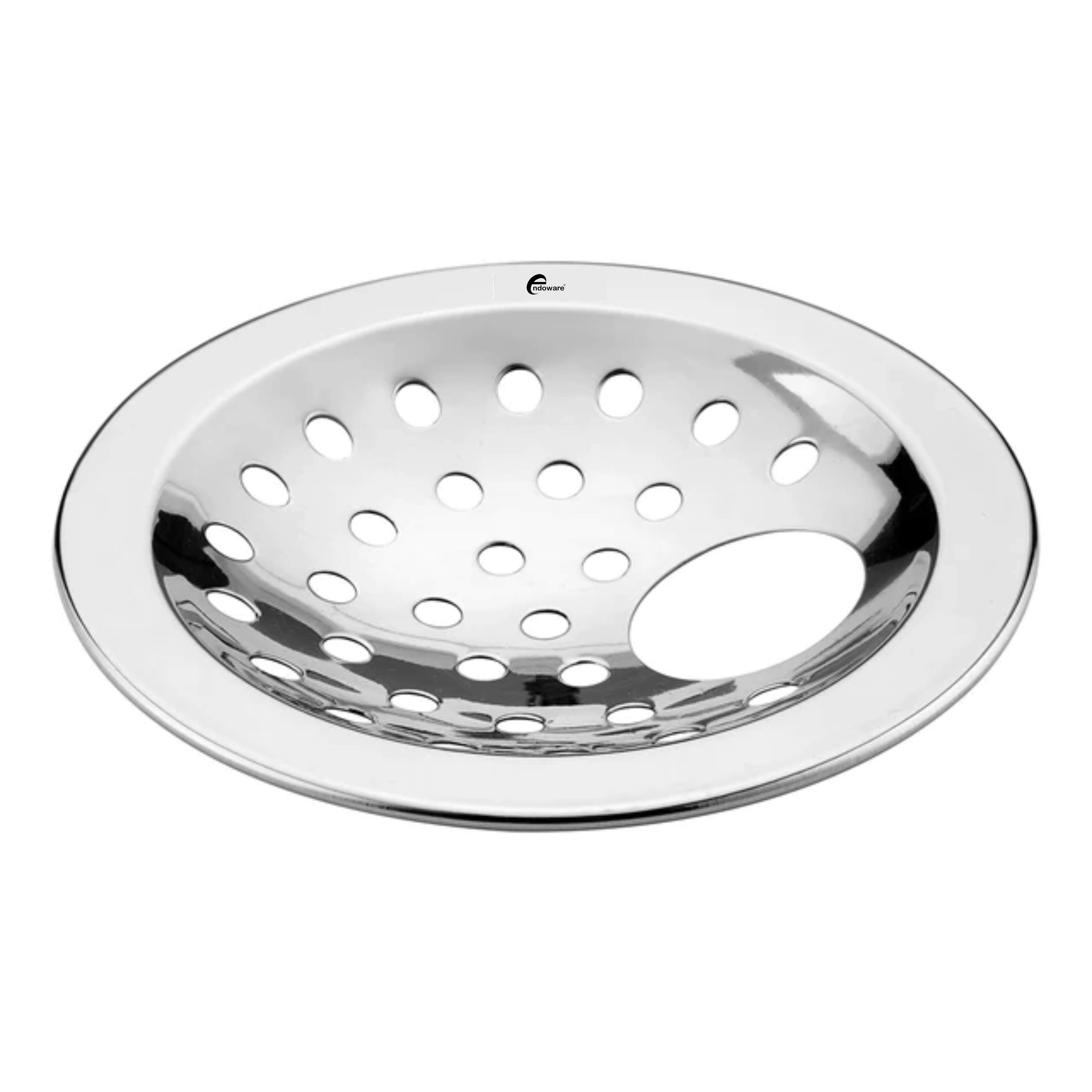 Endoware Solid Polka Round Floor Drain (4½ Inches) with Hole – Set of 2, Durable Stainless Steel