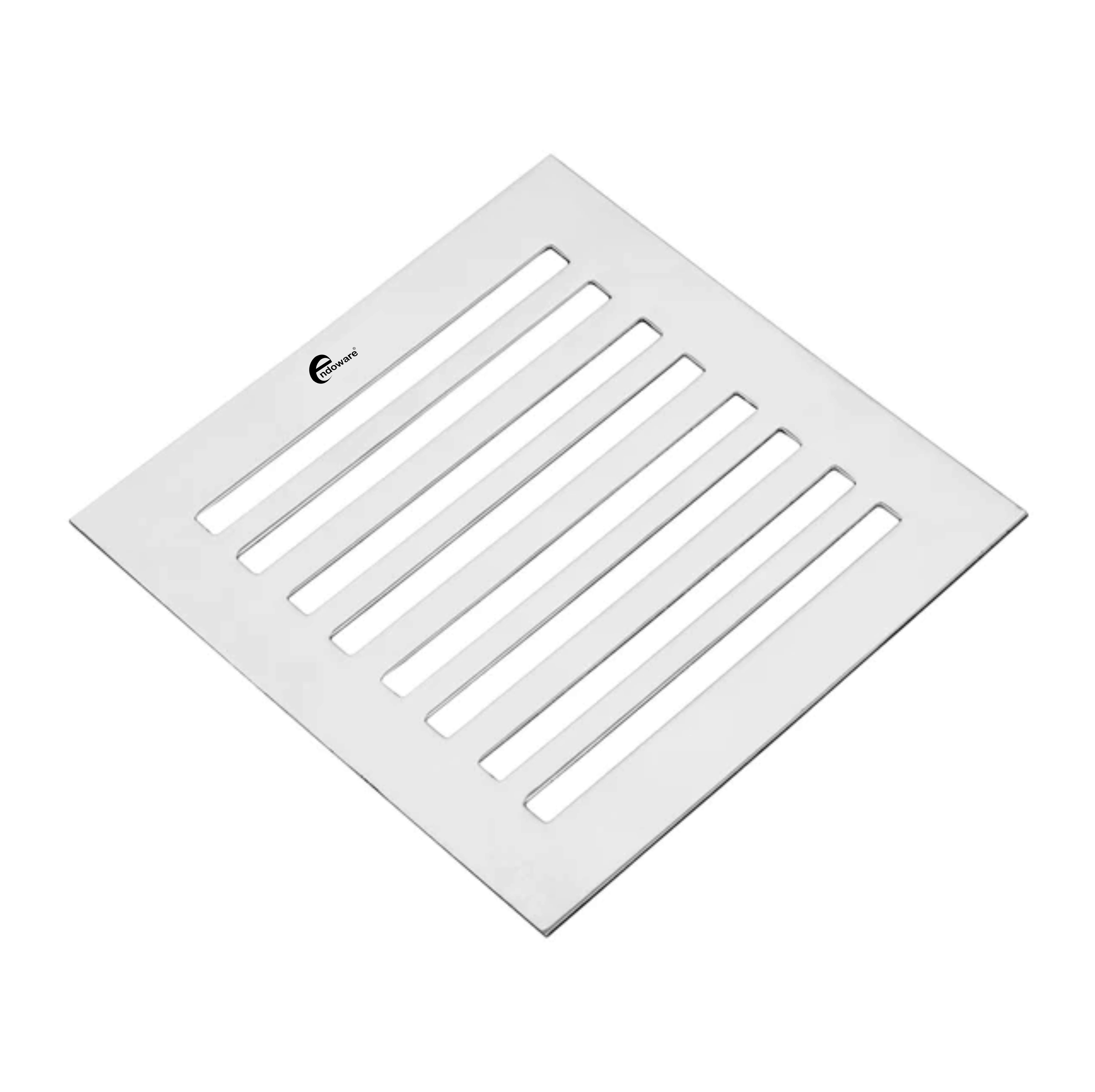 Endoware Long Grating Floor Drain (3 x 3 Inches) – Pack of 4, Sleek and Durable Stainless Steel