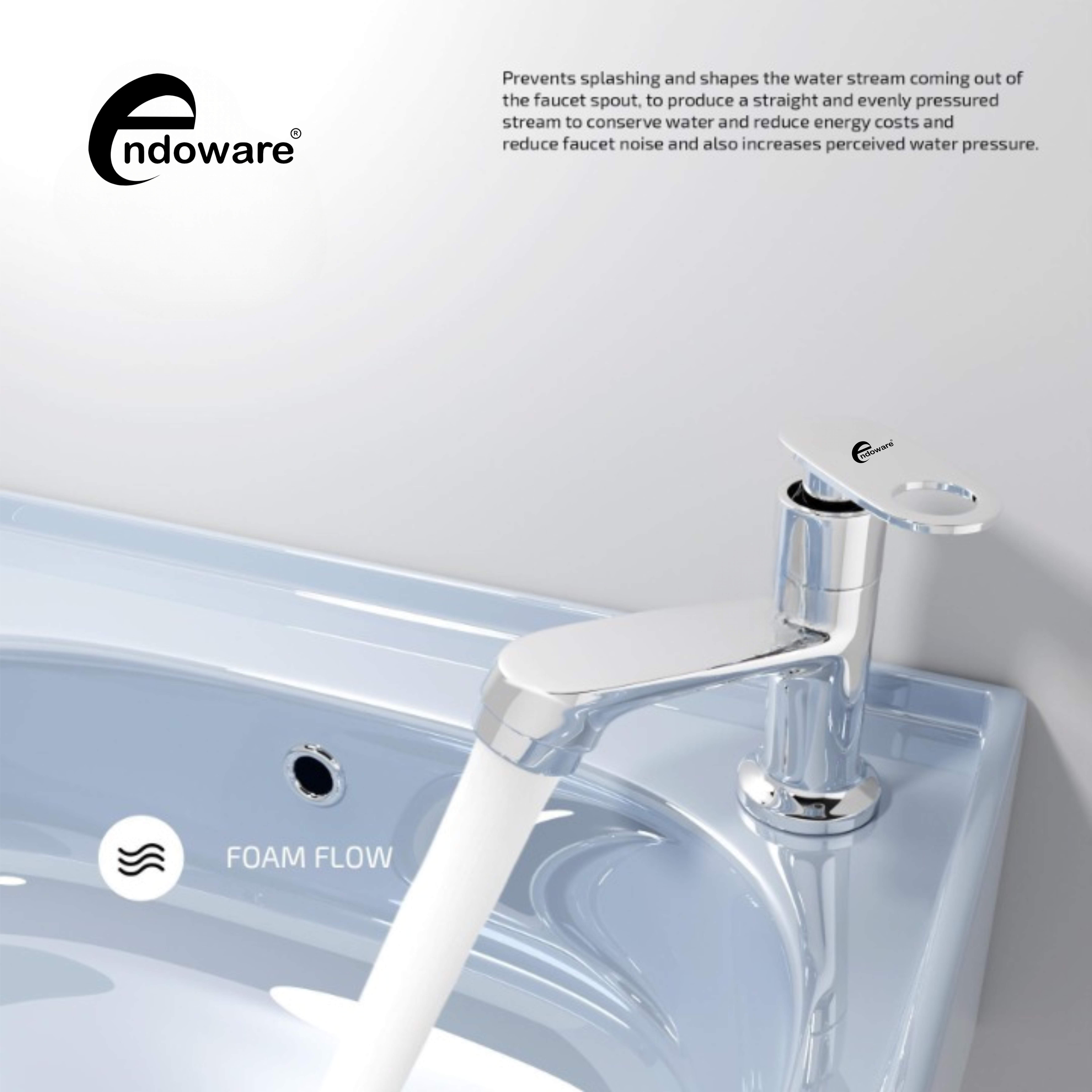 Endoware Curio Chrome Brass Pillar Tap – Deck Mount Faucet for Wash Basin Installation