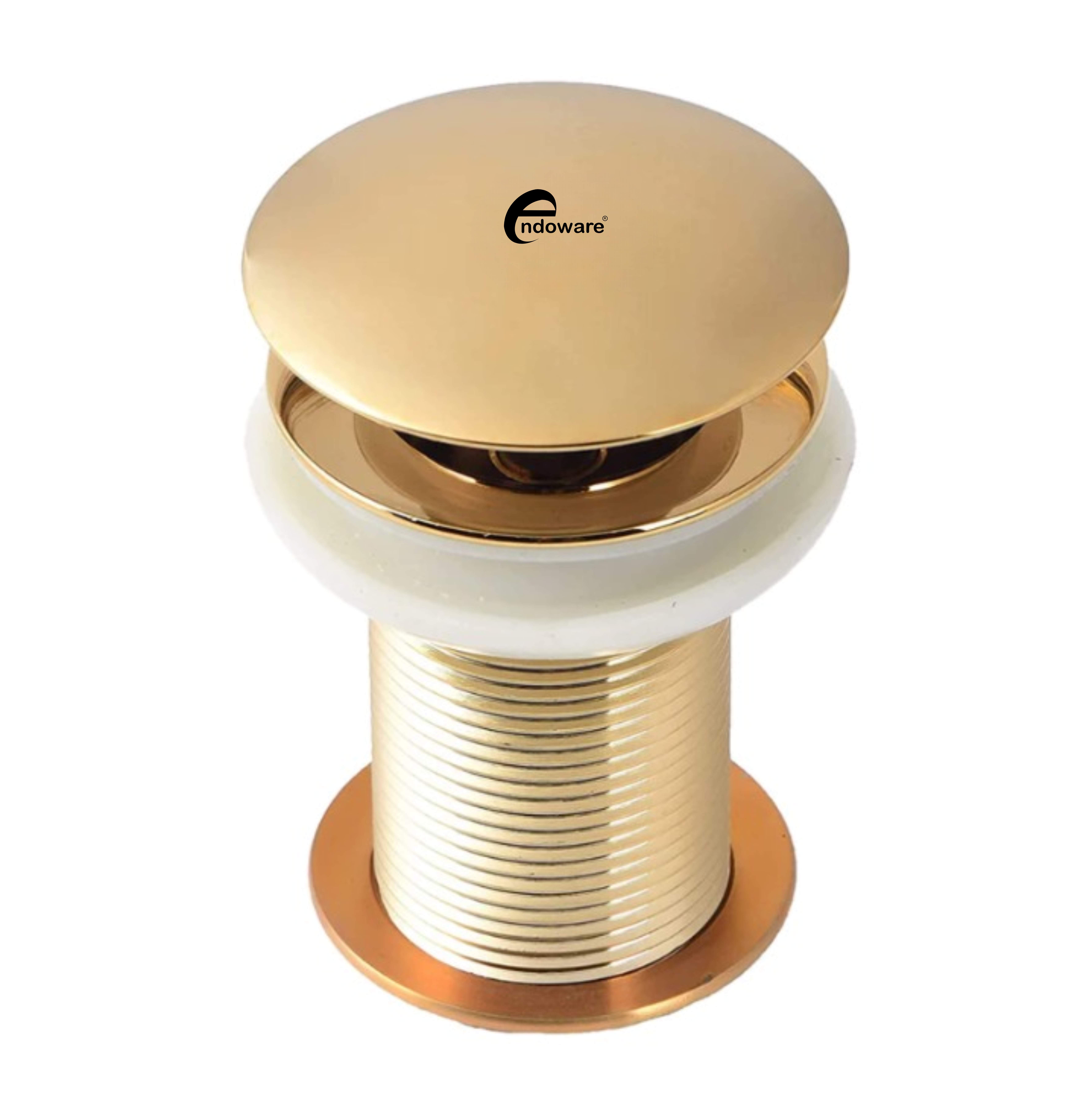 Endoware Luxury 5" Pop-Up Waste Coupling with Yellow Gold PVD Coating