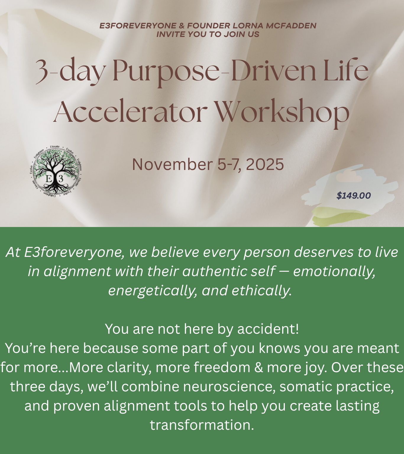3-day Purpose-Driven Life Accelerator Workshop