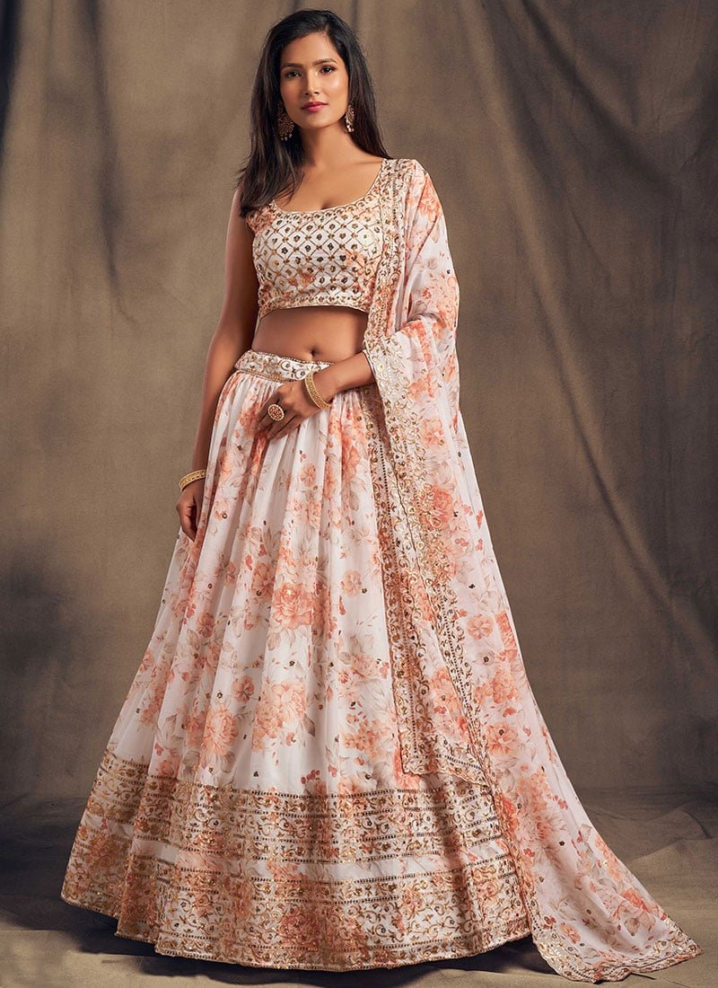 Organza Floral DGTL Print Lehenga Party Wear