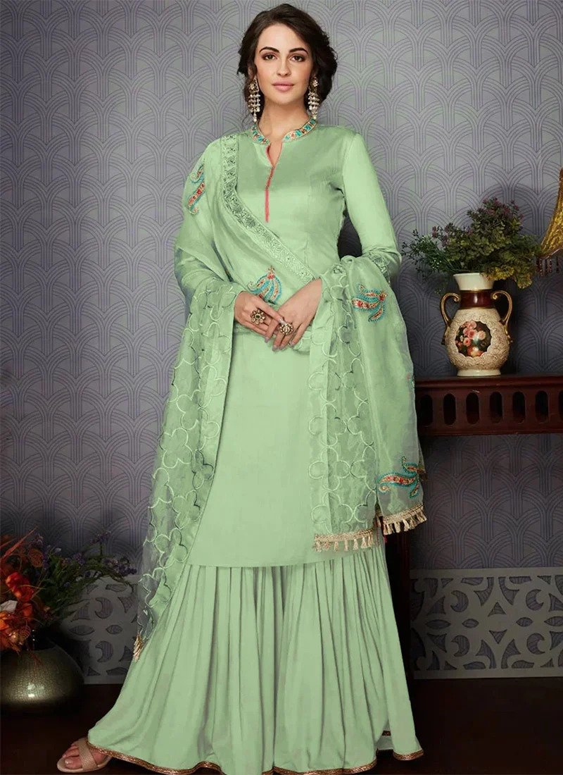Mint Green Sharara Suits