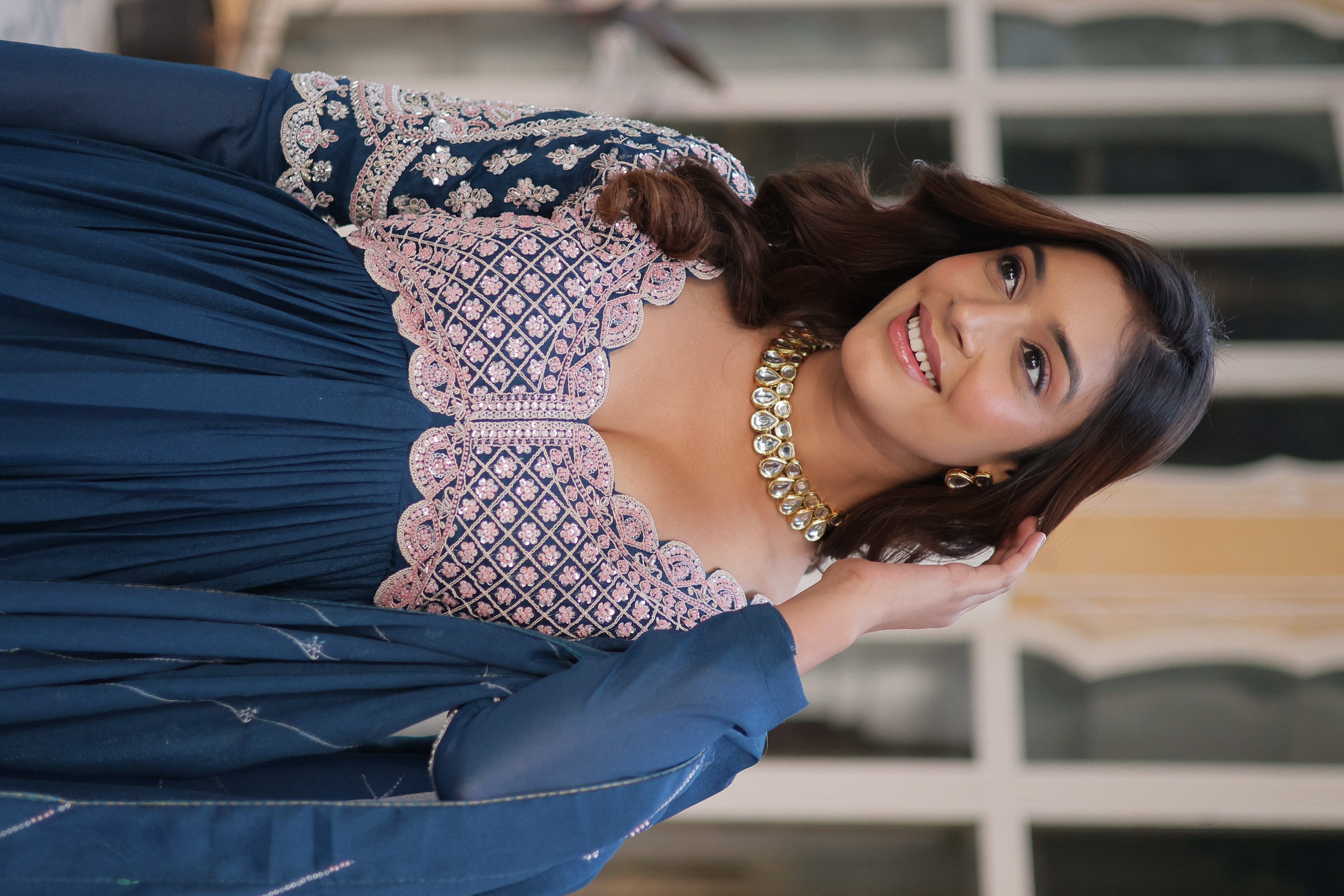 The enchanting allure of sequinned embroidery on georgette fabric makes this collection 