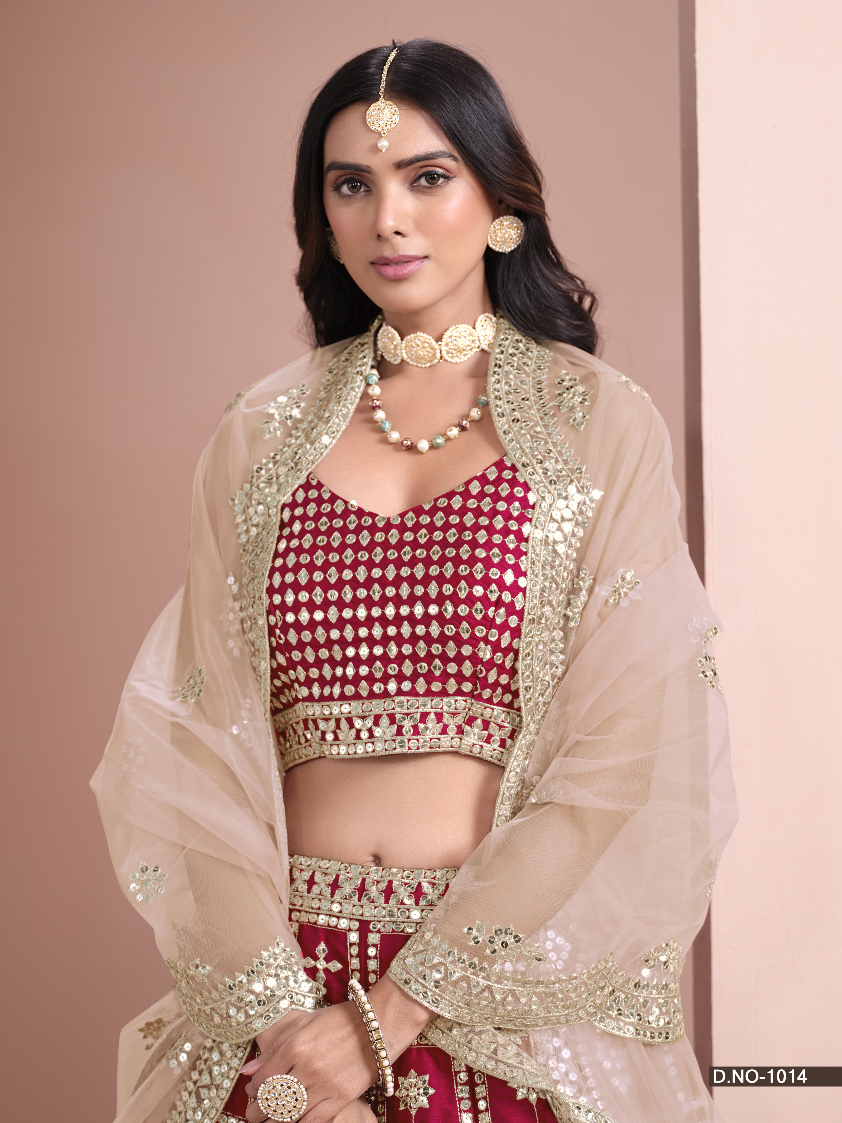 Graceful Red Art Silk Umbrella Lehenga