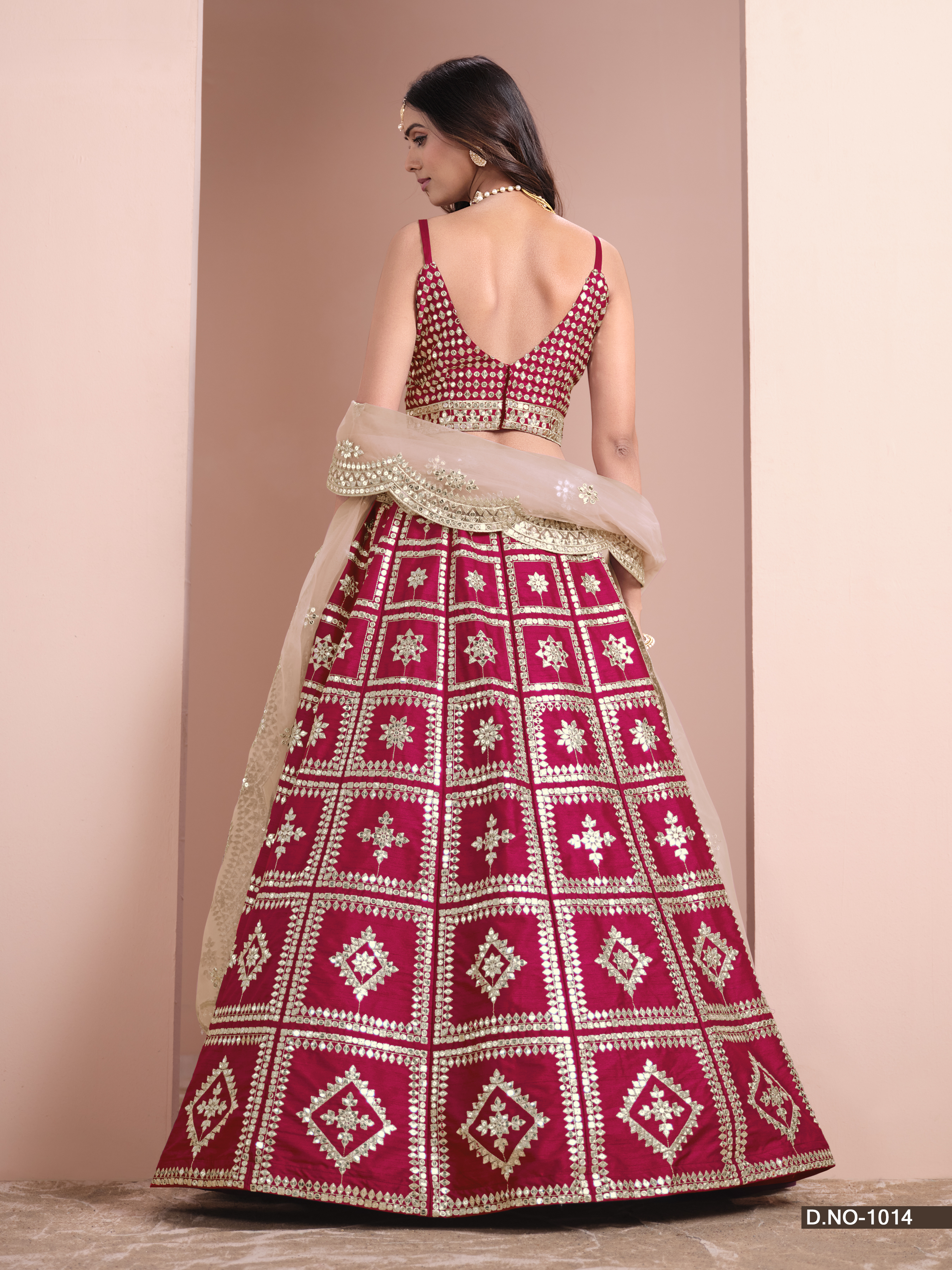 Graceful Red Art Silk Umbrella Lehenga