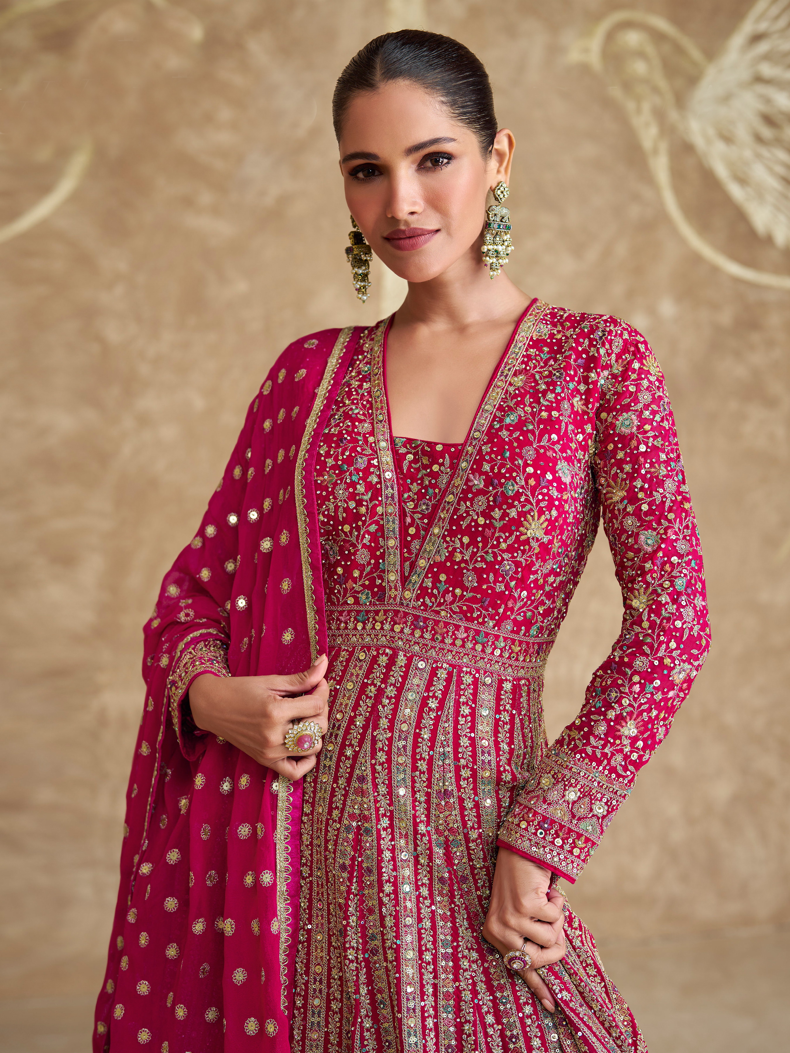 Elegant Pink Georgette Eid Gown