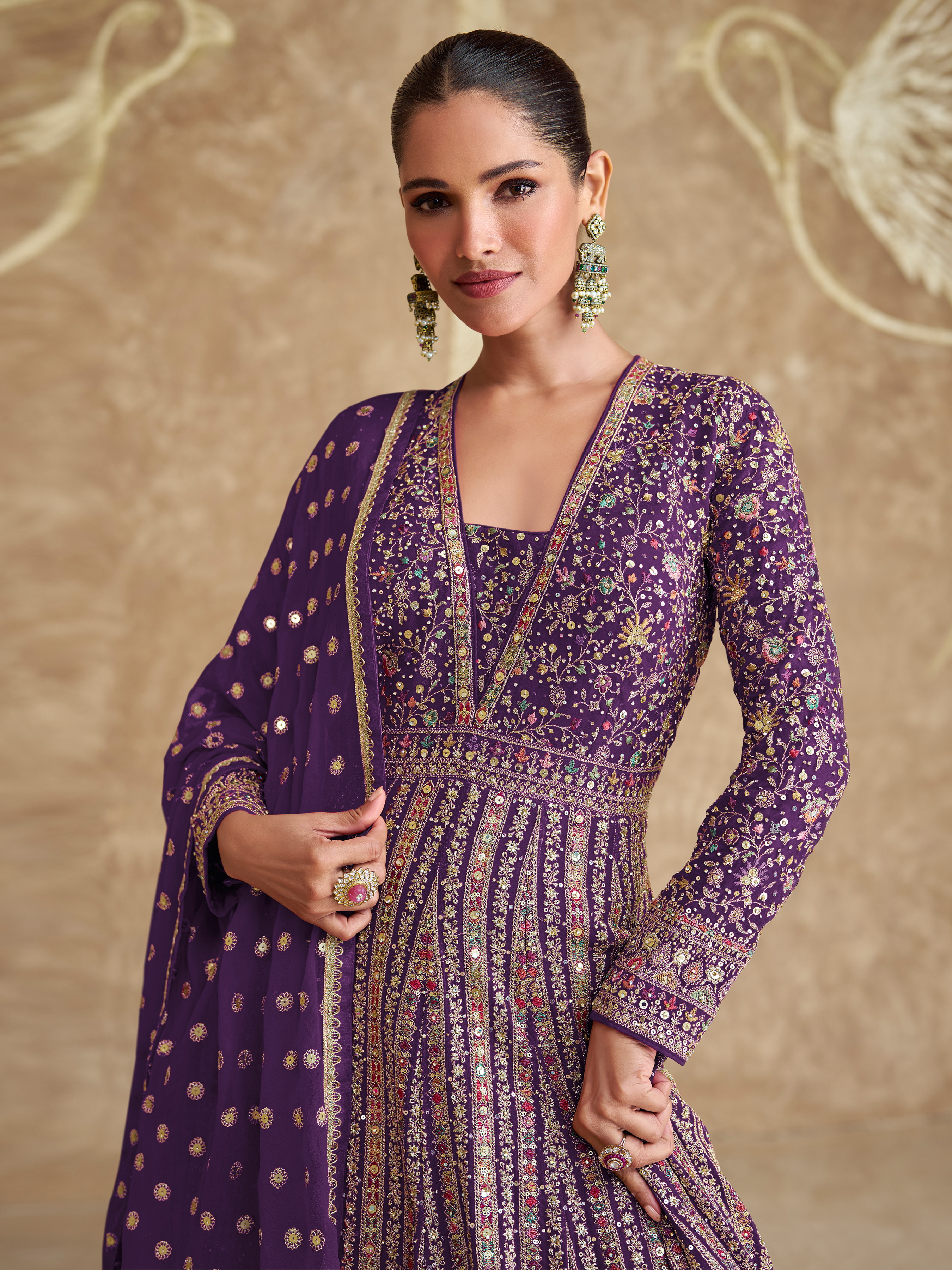 Regal Purple Georgette Eid Gown