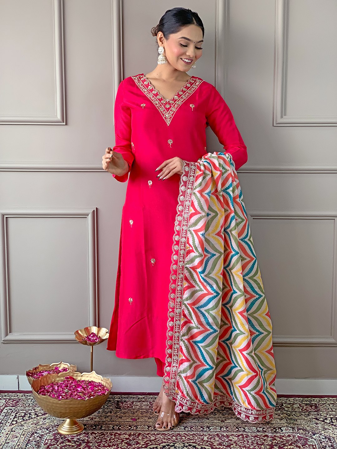 Celebrate Eid in elegance with this vibrant pink salwar kameez