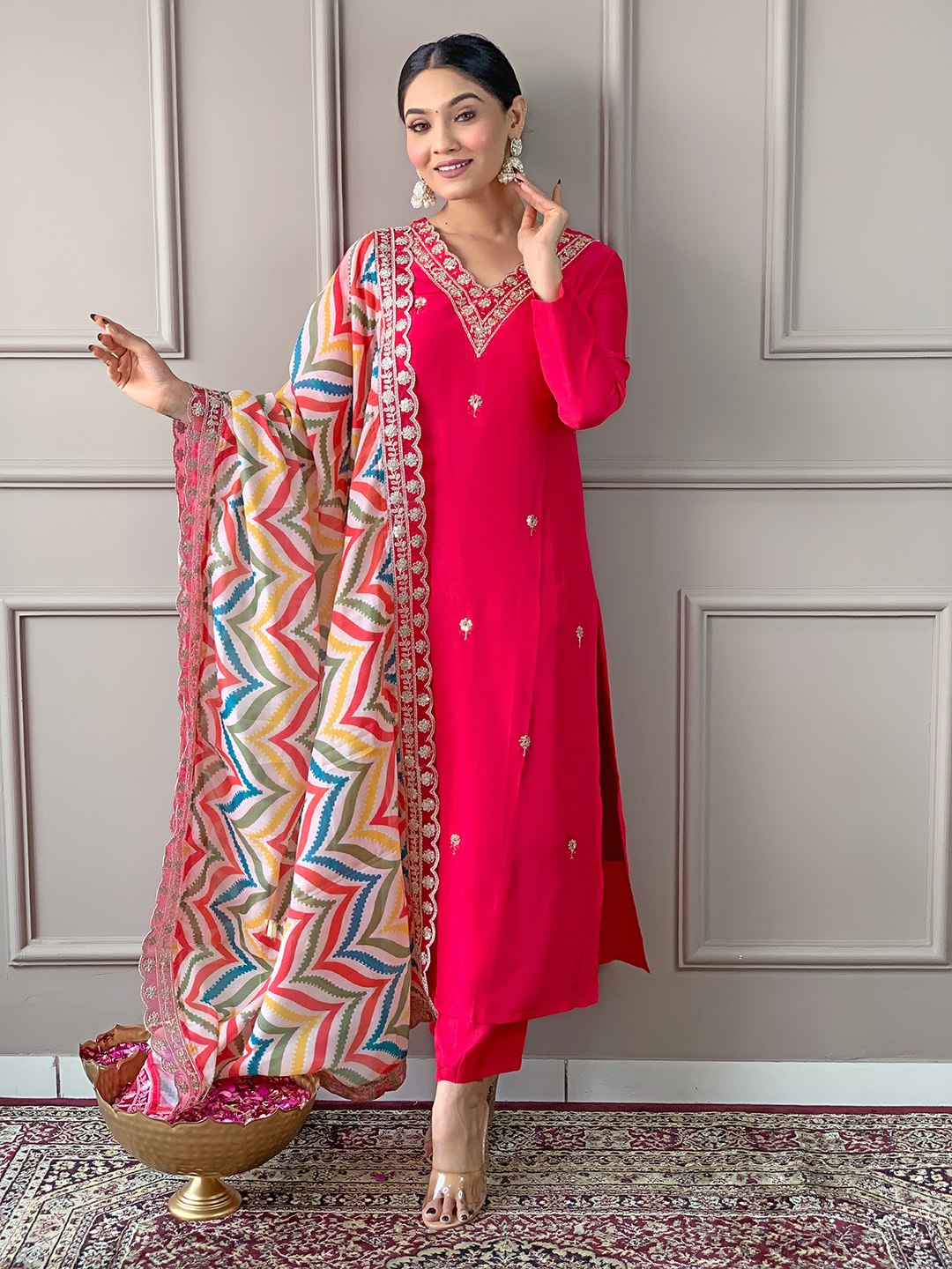 Celebrate Eid in elegance with this vibrant pink salwar kameez