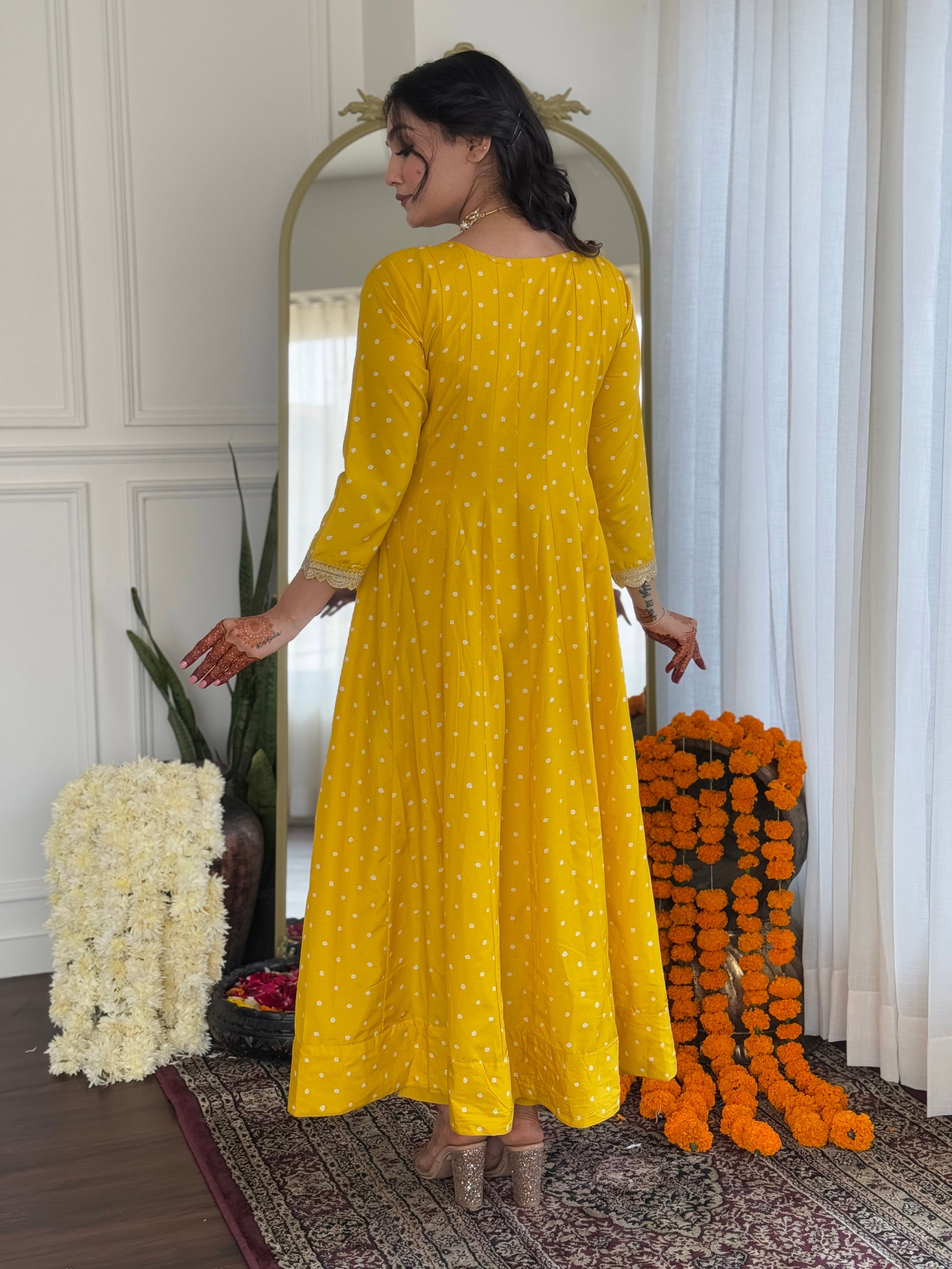Drape yourself in festive elegance with this luxurious mustard silk salwar kameez