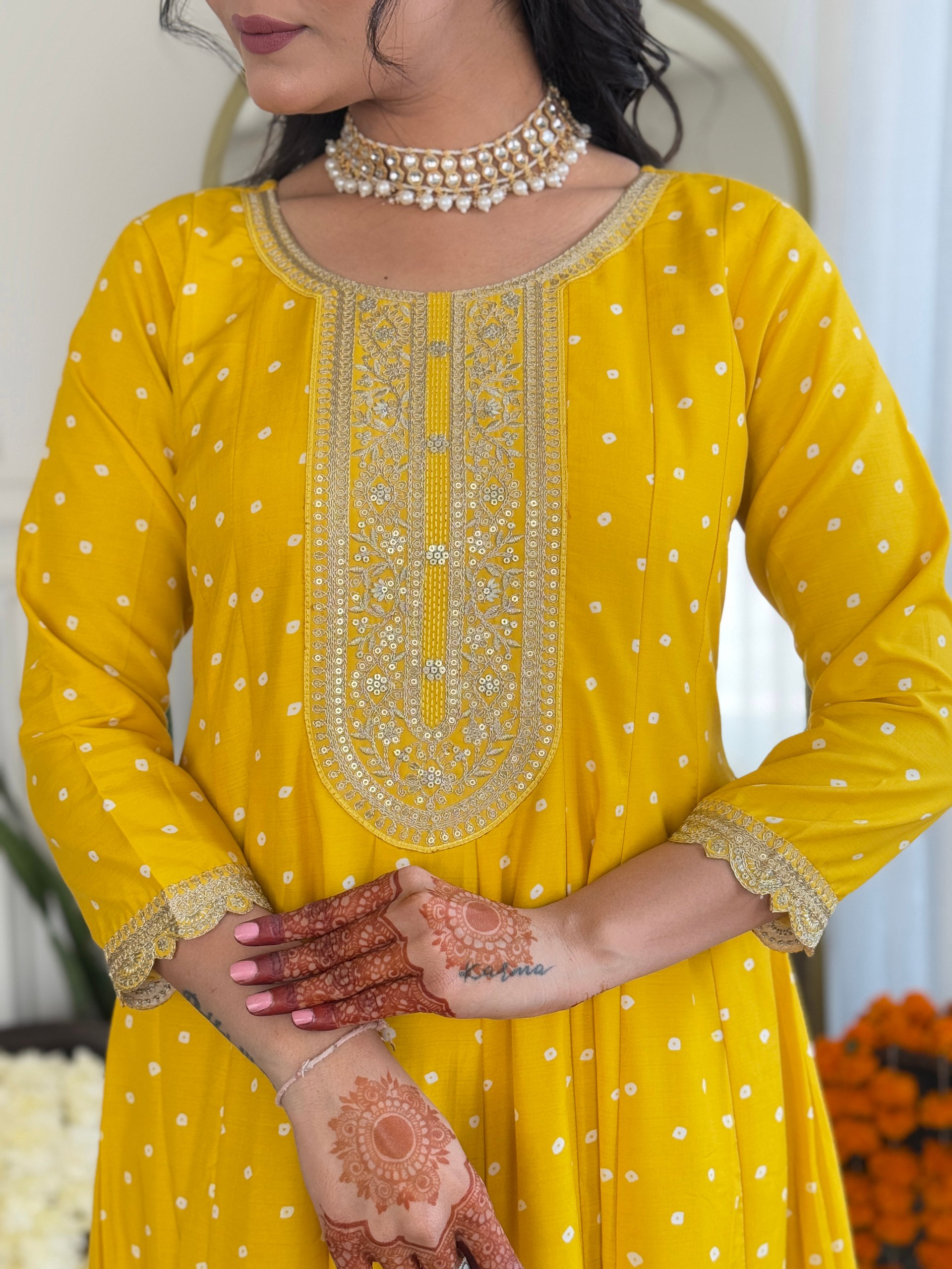 Drape yourself in festive elegance with this luxurious mustard silk salwar kameez