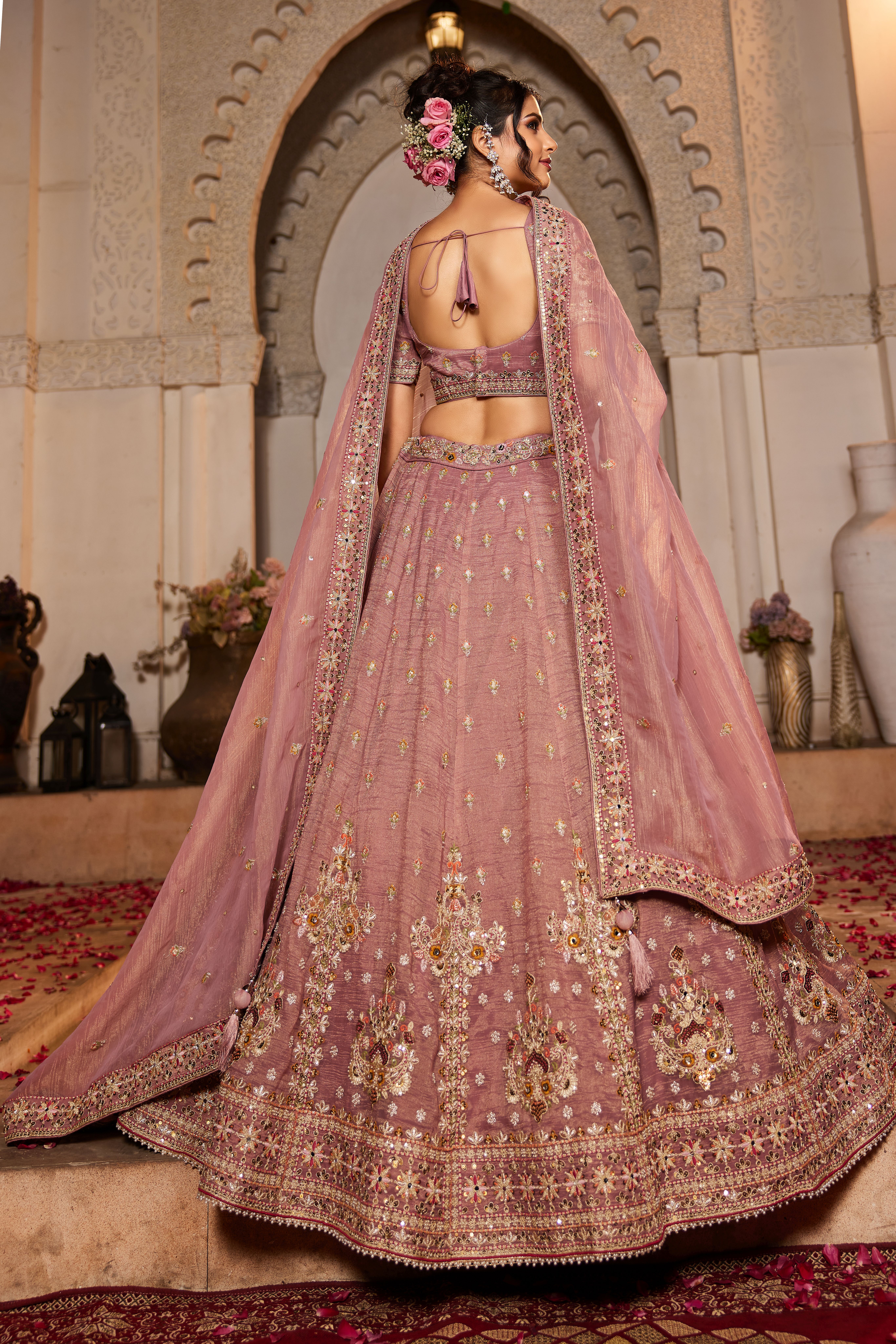 Steal the spotlight at any wedding celebration with this Attractive Partywear Pink Designer Lehenga and Choli