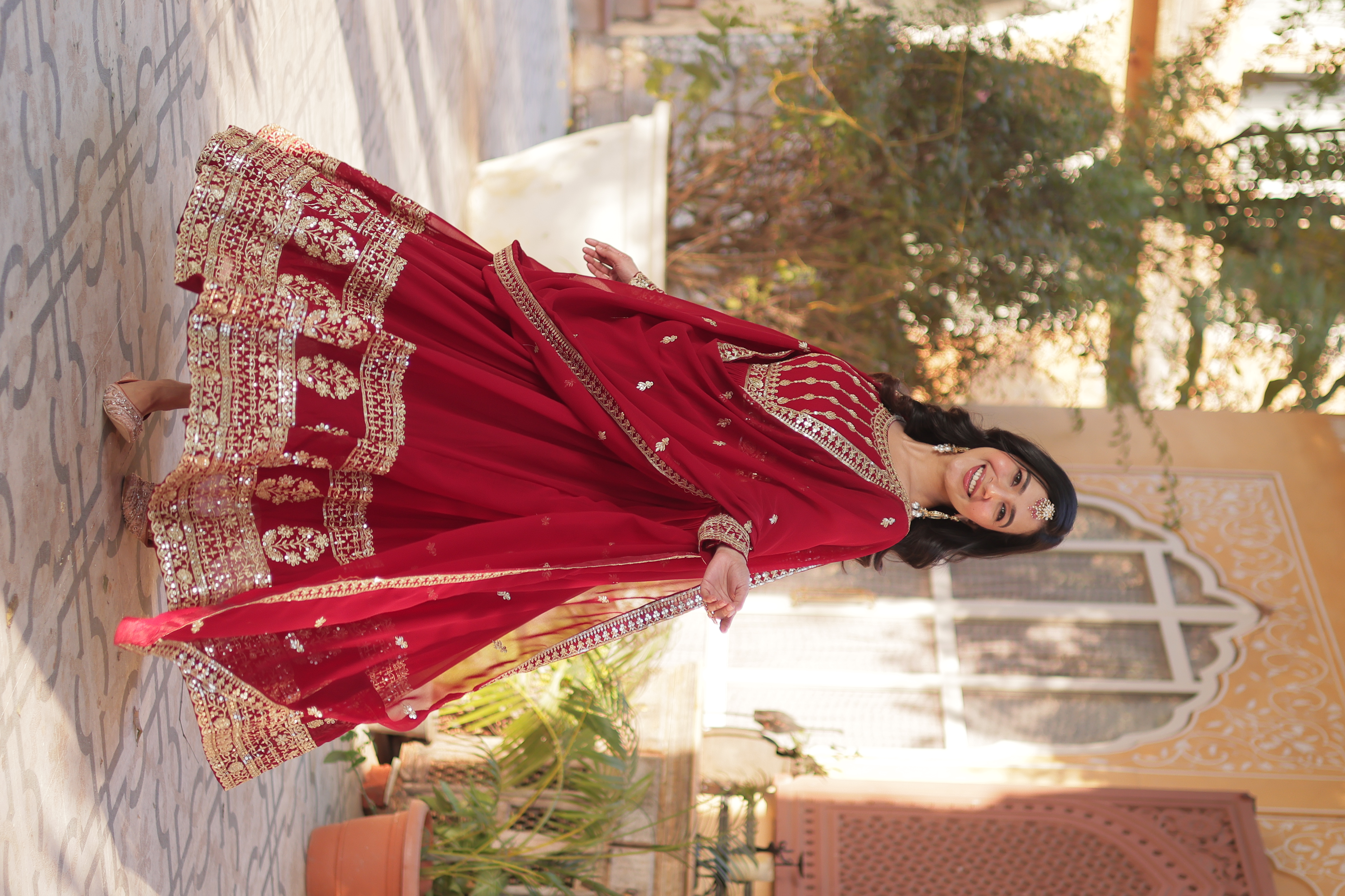 Step into elegance with this Maroon Faux Blooming Salwar Kameez