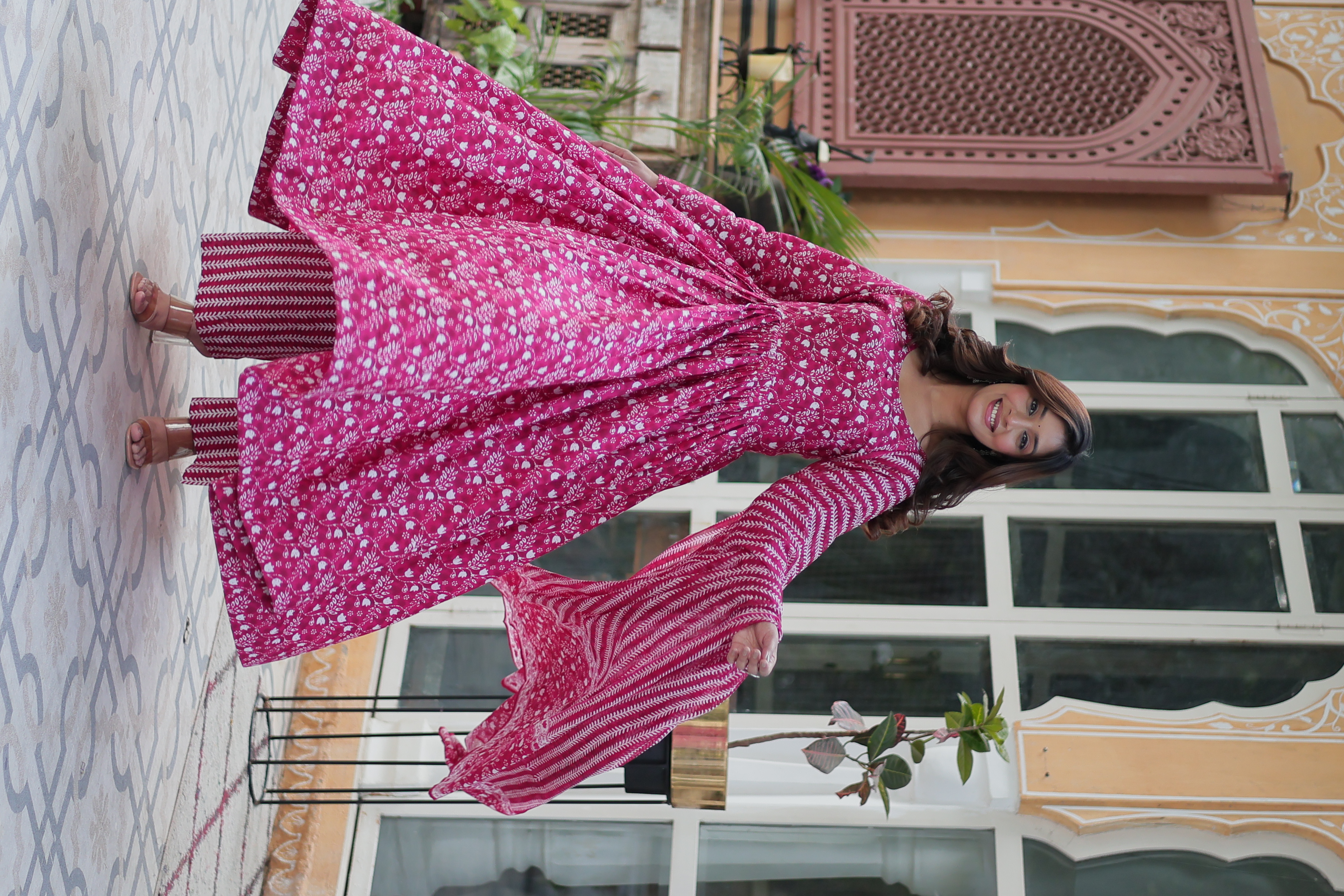 Pure Cotton Printed Salwar Kameez with Gown Look – Elegance Meets Comfort