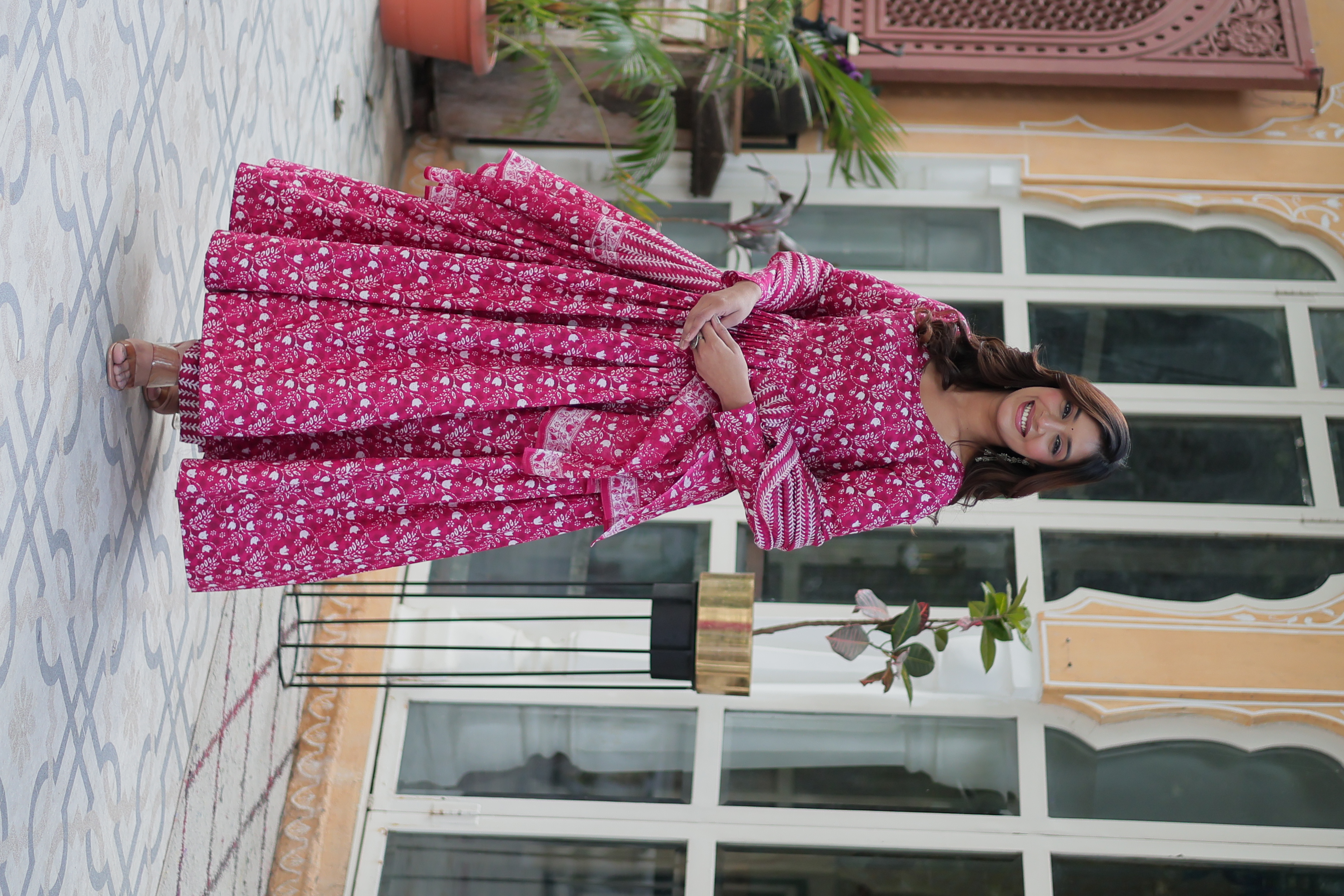 Pure Cotton Printed Salwar Kameez with Gown Look – Elegance Meets Comfort