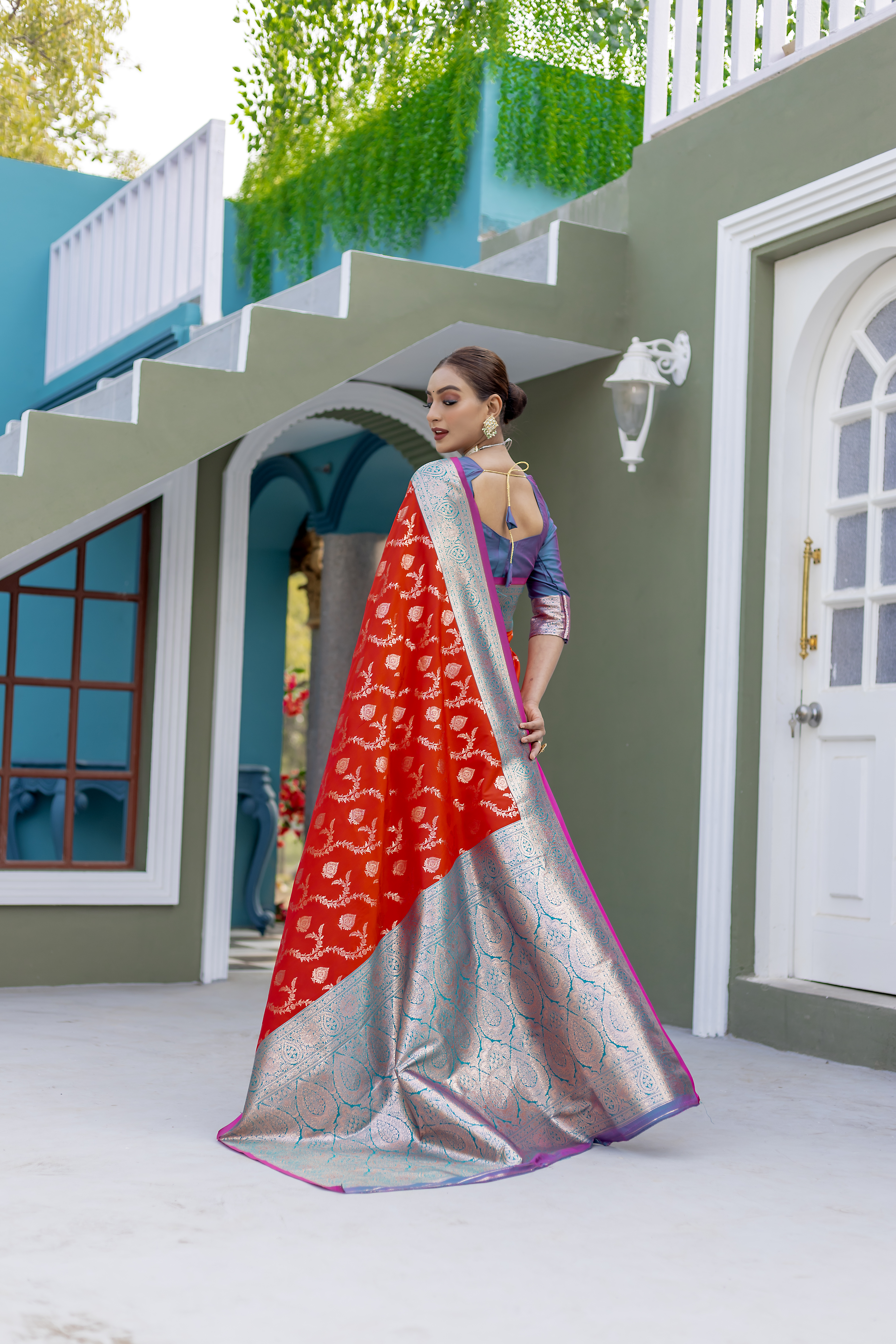 Celebrate the beauty of tradition with our Red Banarasi Silk Saree