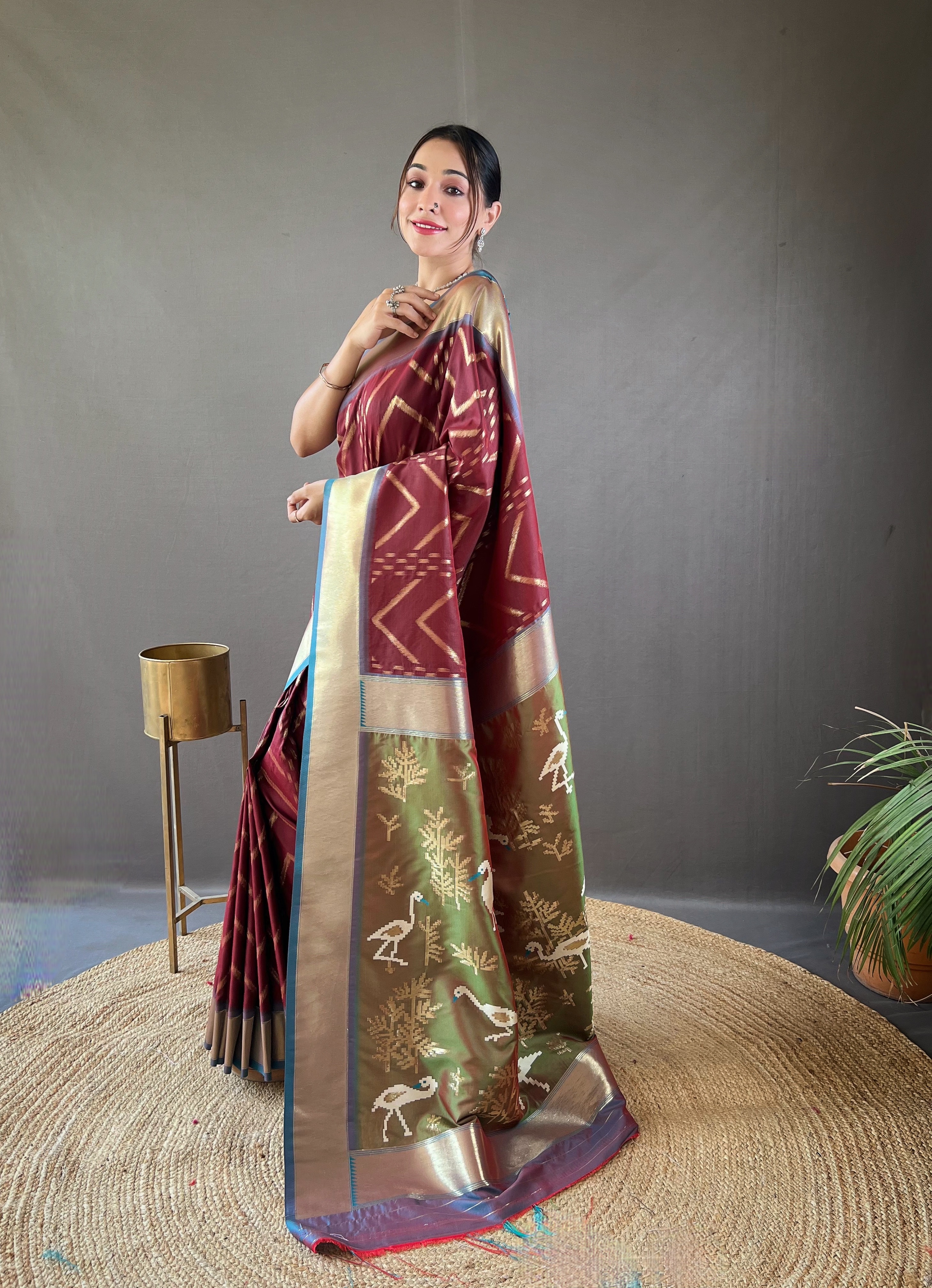Discover the perfect blend of tradition and sophistication with our Brown Soft Silk Saree