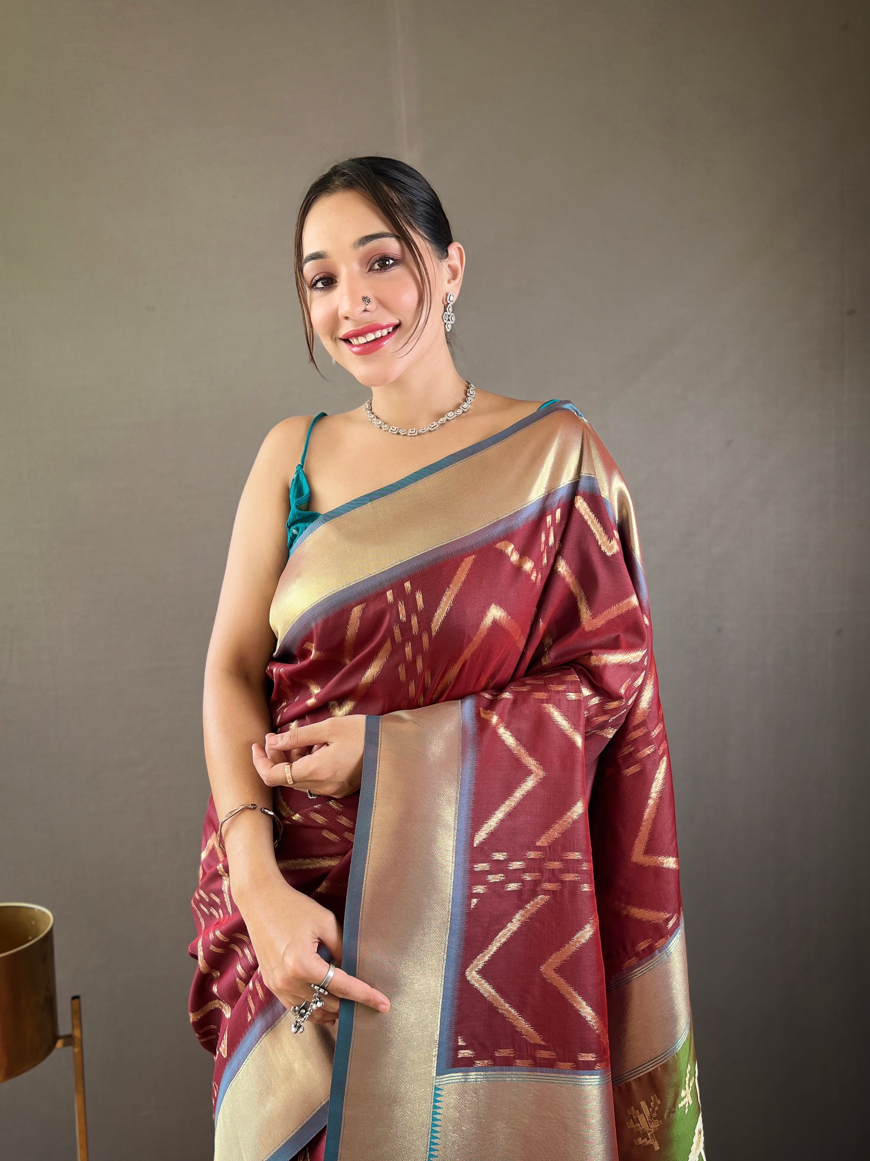 Discover the perfect blend of tradition and sophistication with our Brown Soft Silk Saree