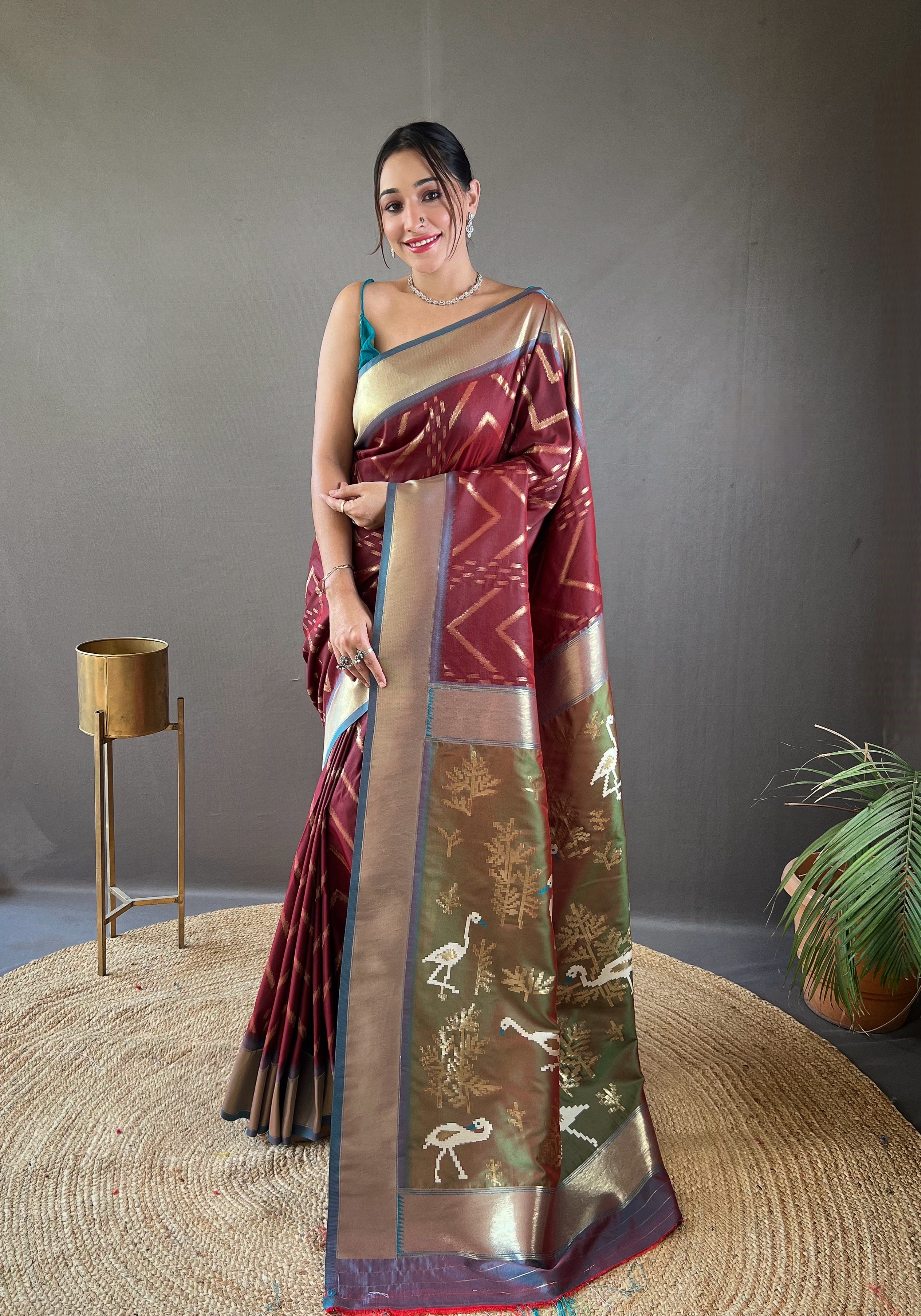 Discover the perfect blend of tradition and sophistication with our Brown Soft Silk Saree
