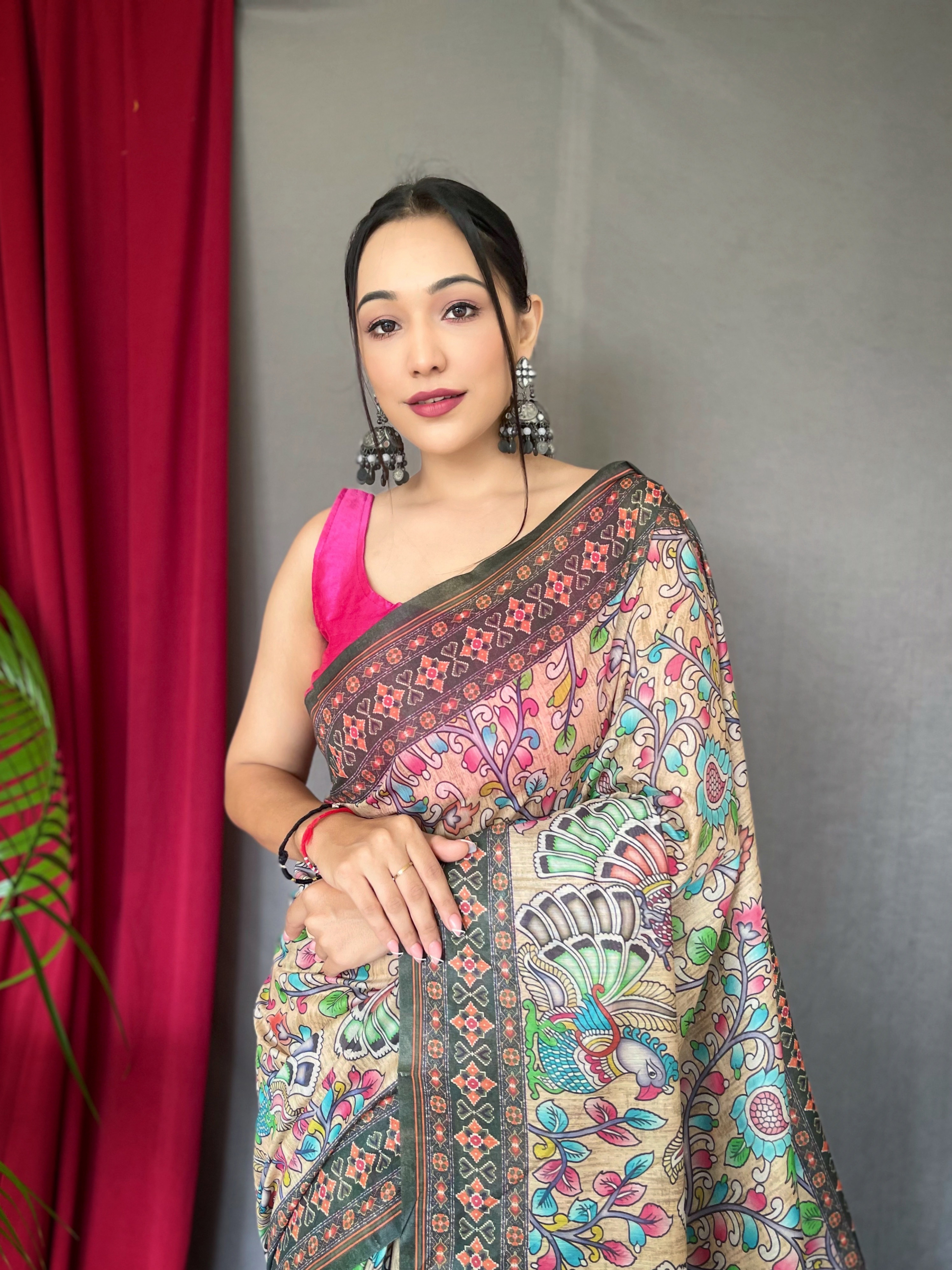 Celebrate tradition with a contemporary twist in our Multi-Colour Malai Cotton Saree