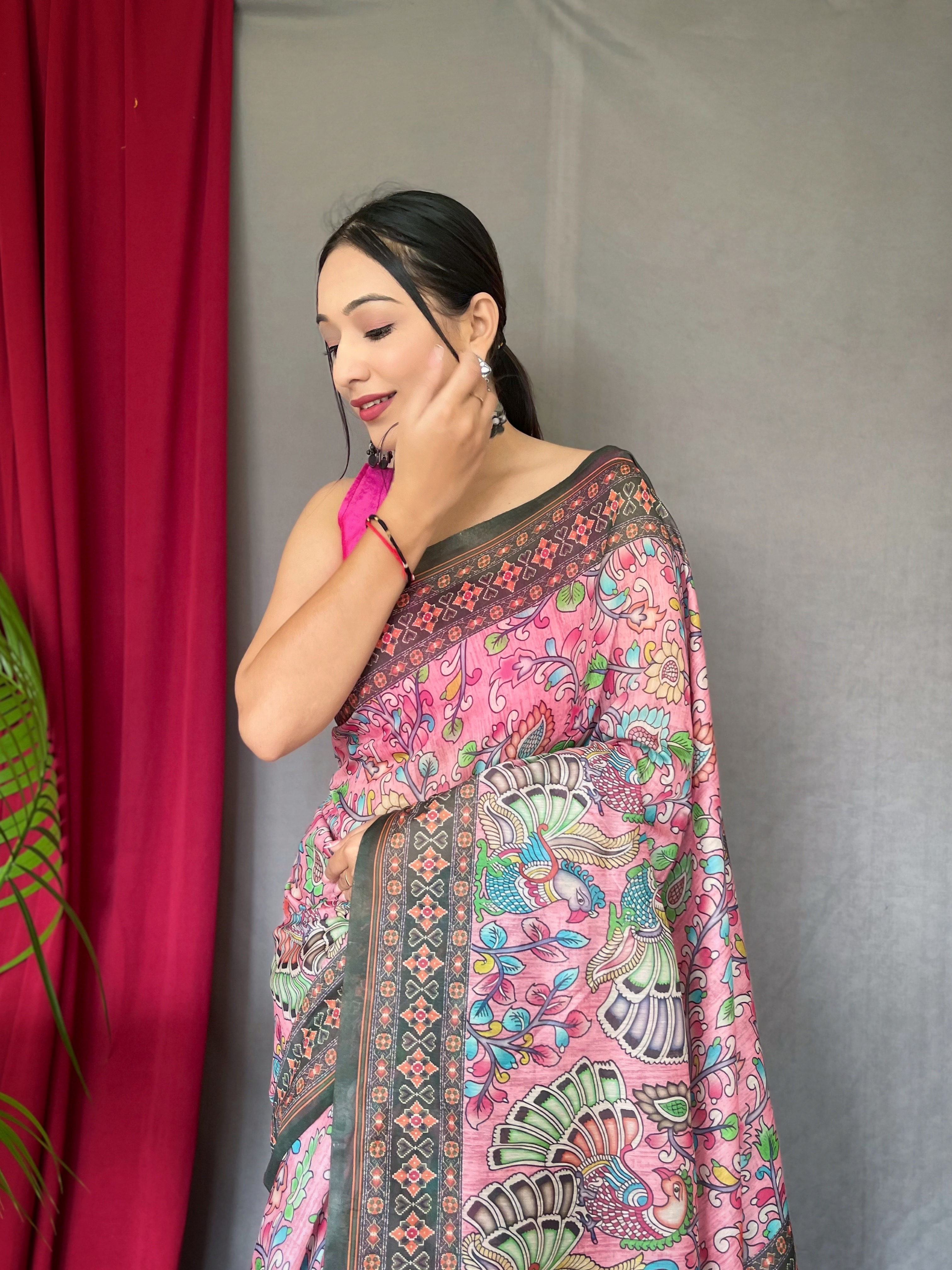 Embrace the beauty of tradition with our Multicolour Malai Cotton Saree