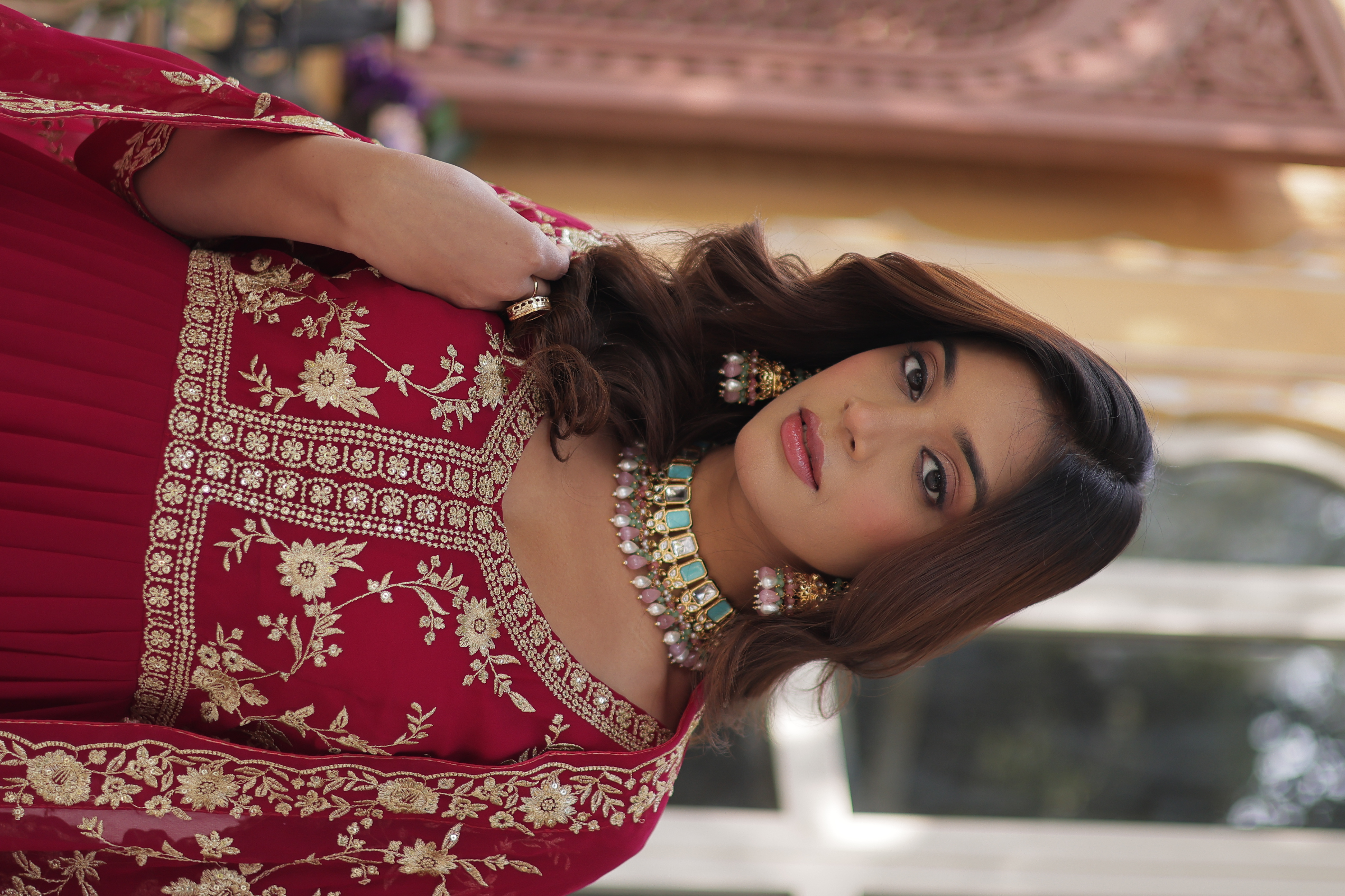Step into effortless grace with this Pink Faux Georgette Salwar Kameez