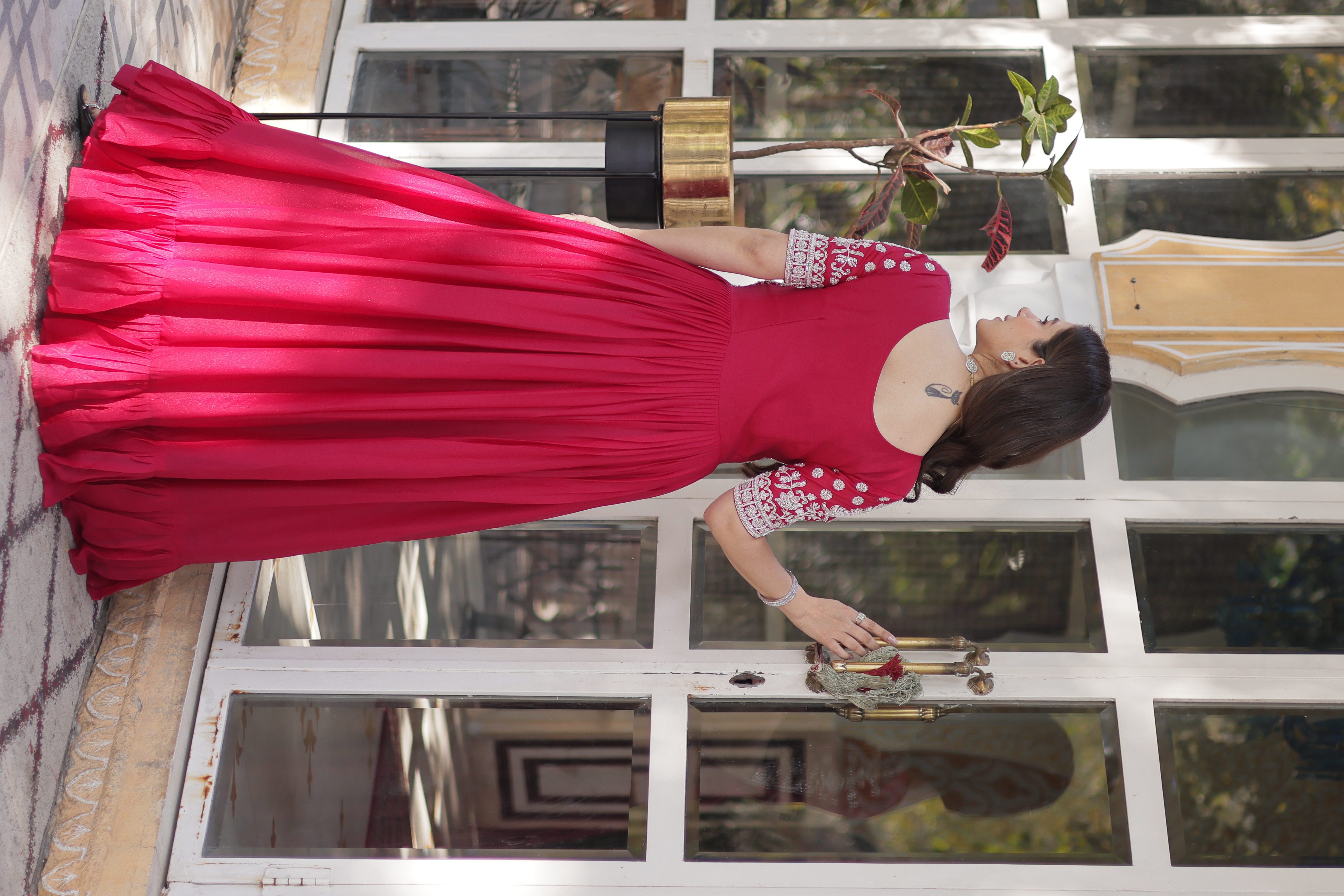 Long Kurti with Lehenga in Star Georgette Pink Salwar Kameez