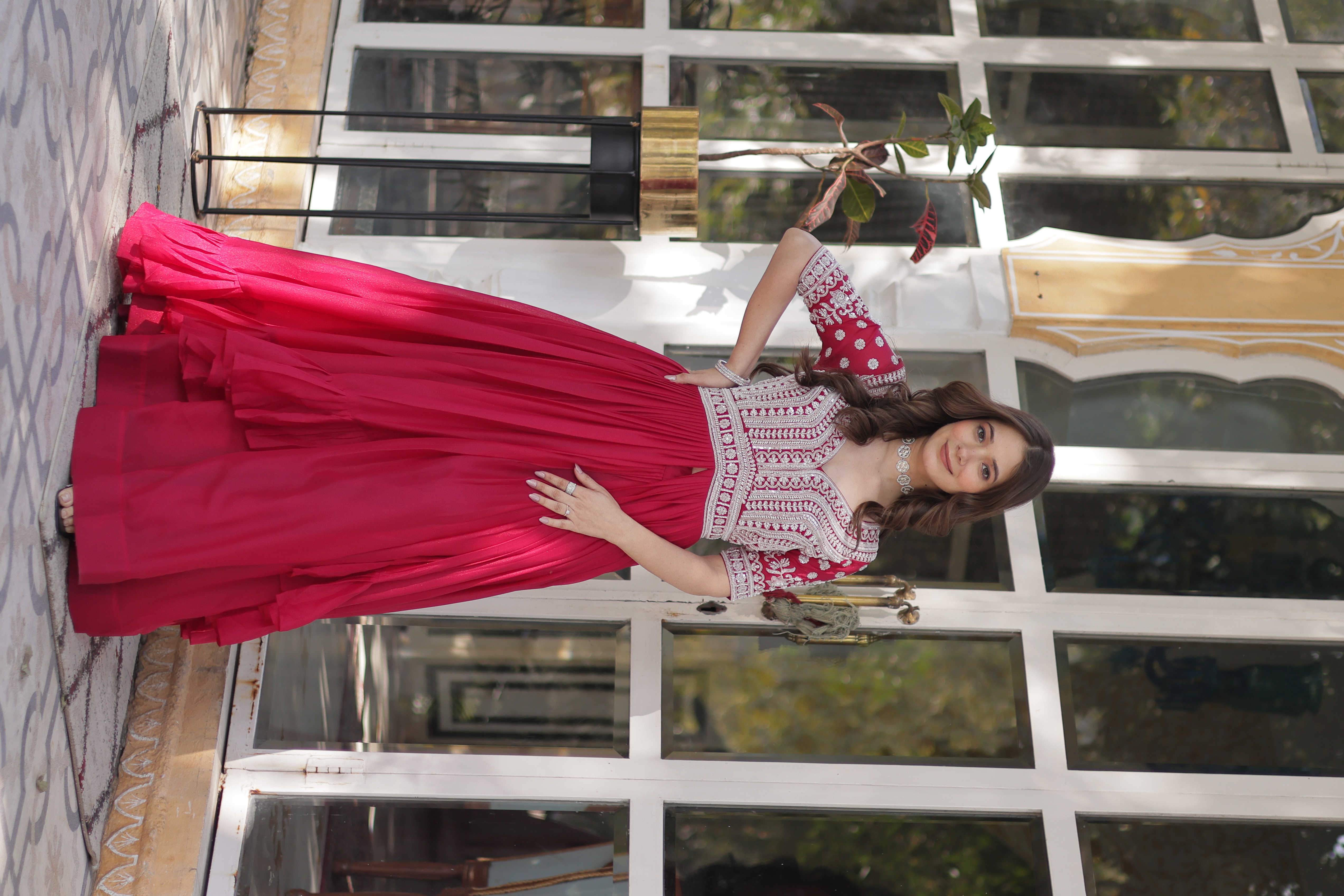 Long Kurti with Lehenga in Star Georgette Pink Salwar Kameez