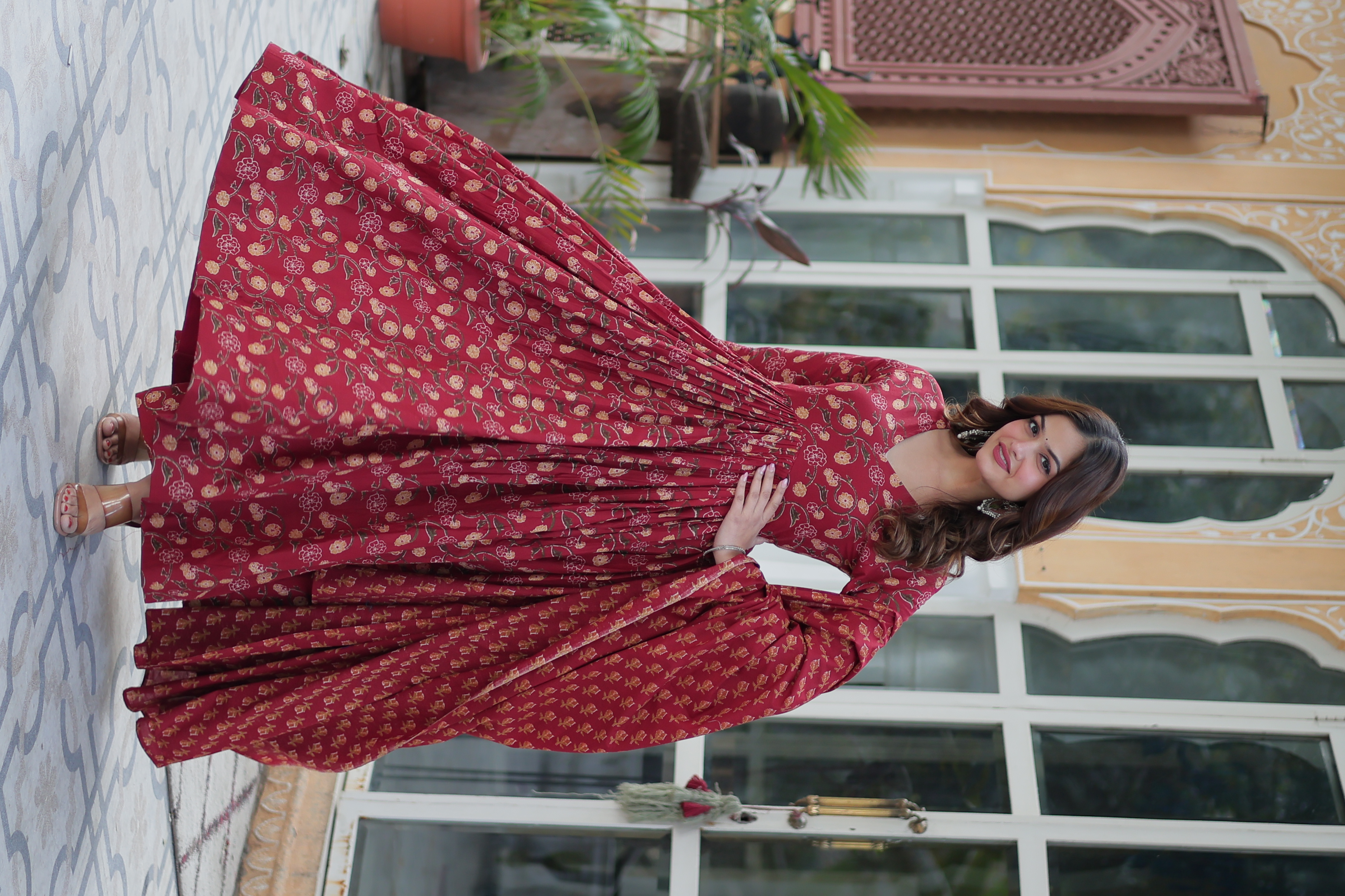 Elevate Your Style with Elegant Maroon Party Wear Cotton Suits