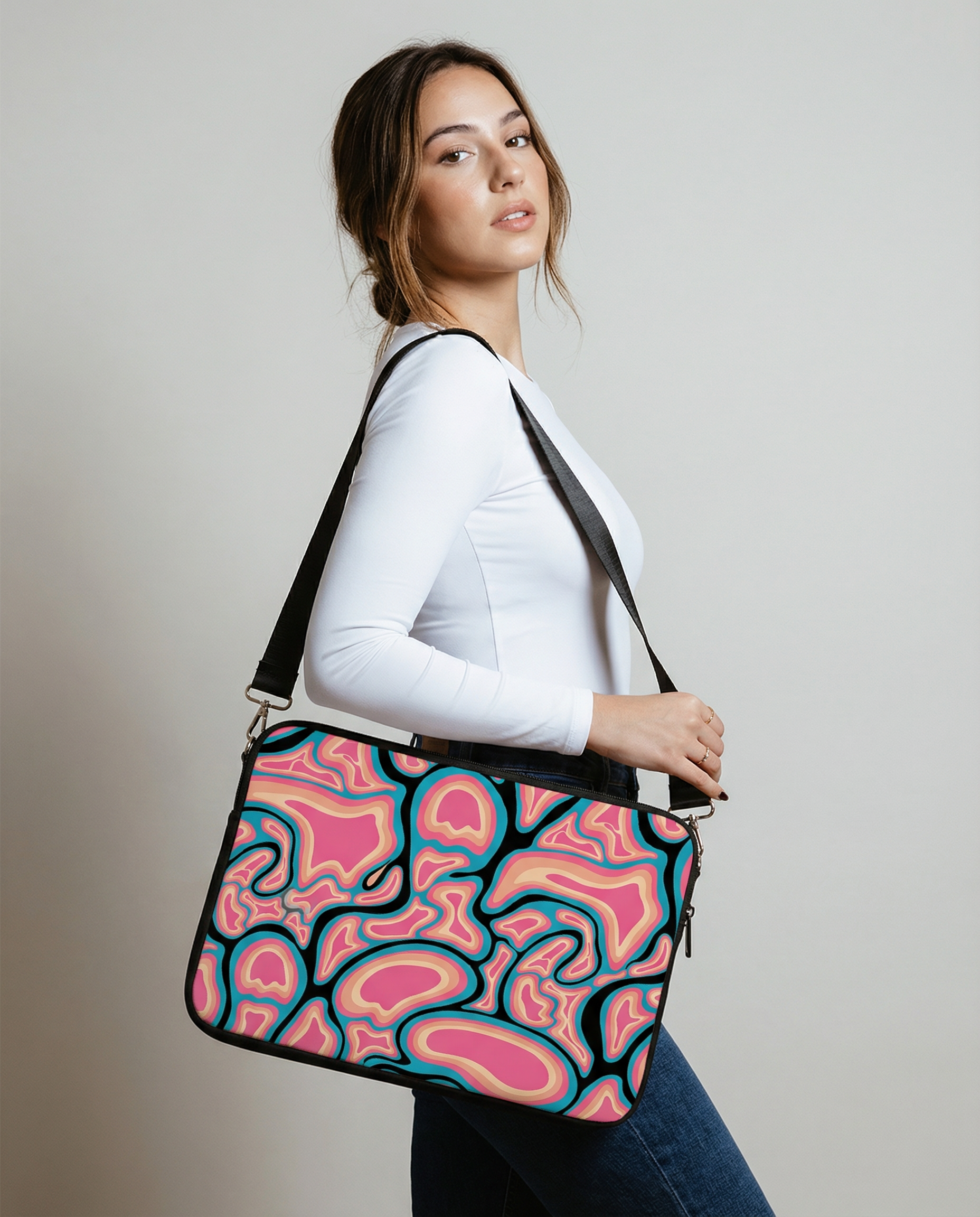 Abstract pink laptop sleeve