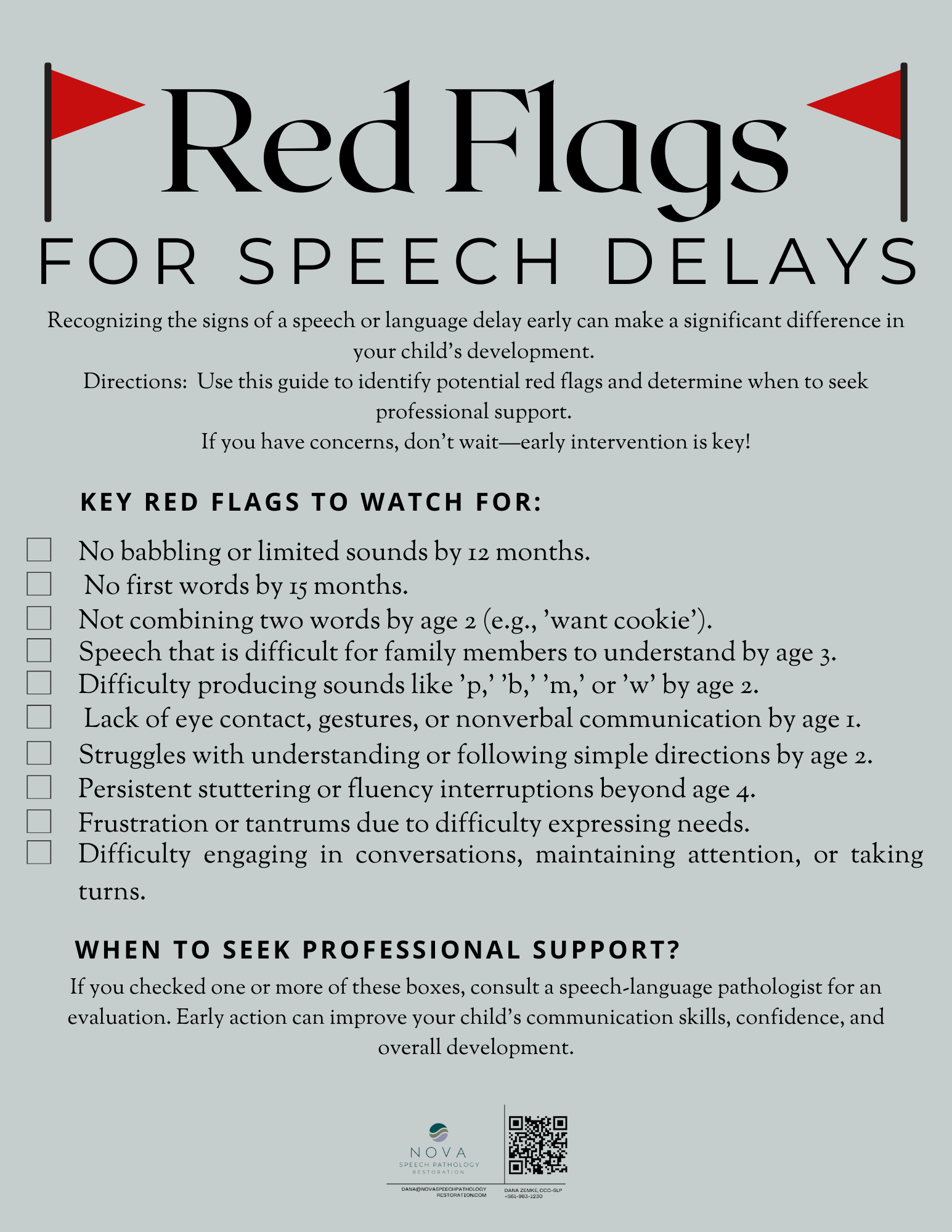 Red Flag Checklist for Speech Delay
