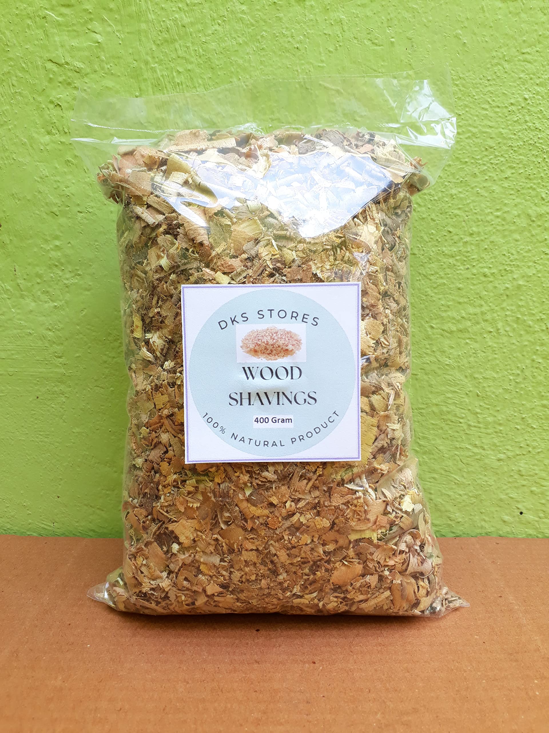 Wood Shavings Bedding for Pets, Bedding for Birds, Hamster, Dwarf, Mice, Gerbil, Rabbit and Guinea Pig 400 gram