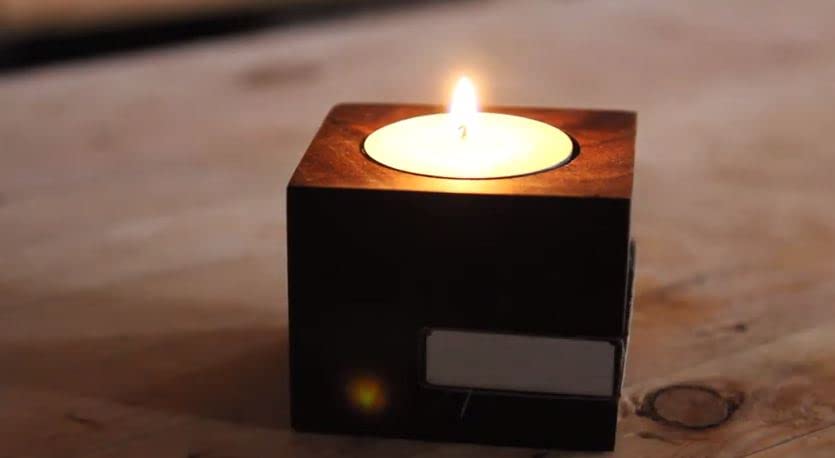 Tealight Candle wood Holder Hand Made Beautiful walnut Finish