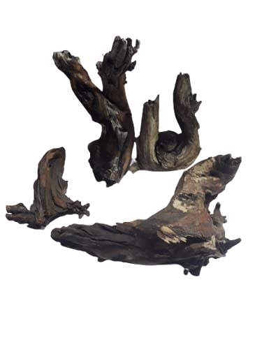Driftwood for aquarium natural totally 4 pieces of driftwood -Three large pieces one small (Random shape)