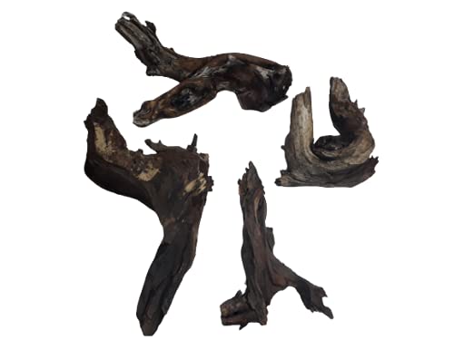 Driftwood for aquarium natural totally 4 pieces of driftwood -Three large pieces one small (Random shape)