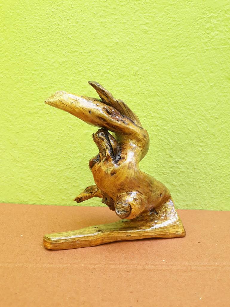 Driftwood Sculpture Great Hornbill Bird