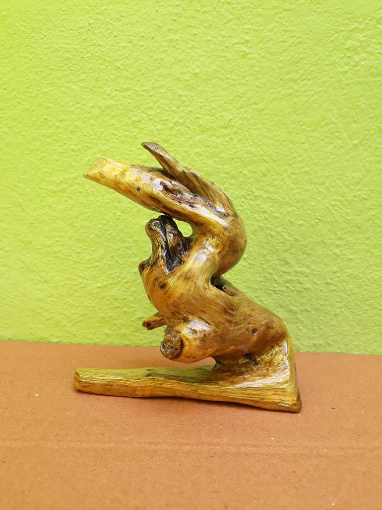 Driftwood Sculpture Great Hornbill Bird