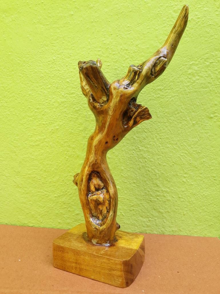 Driftwood Sculpture Flying Sword Fish 30 Cm Height